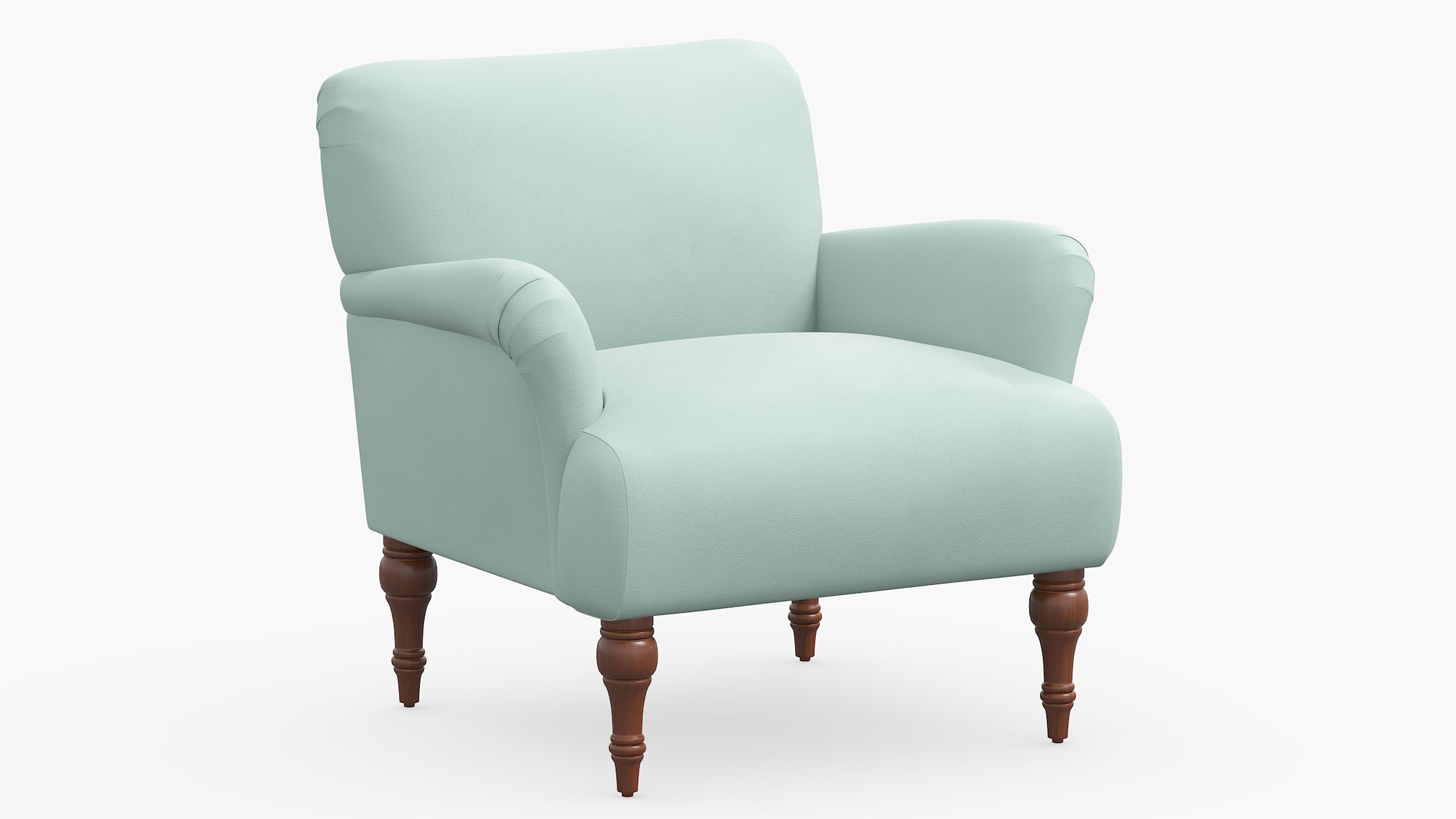 Traditional Accent Chair, Aqua Classic Velvet - The Inside