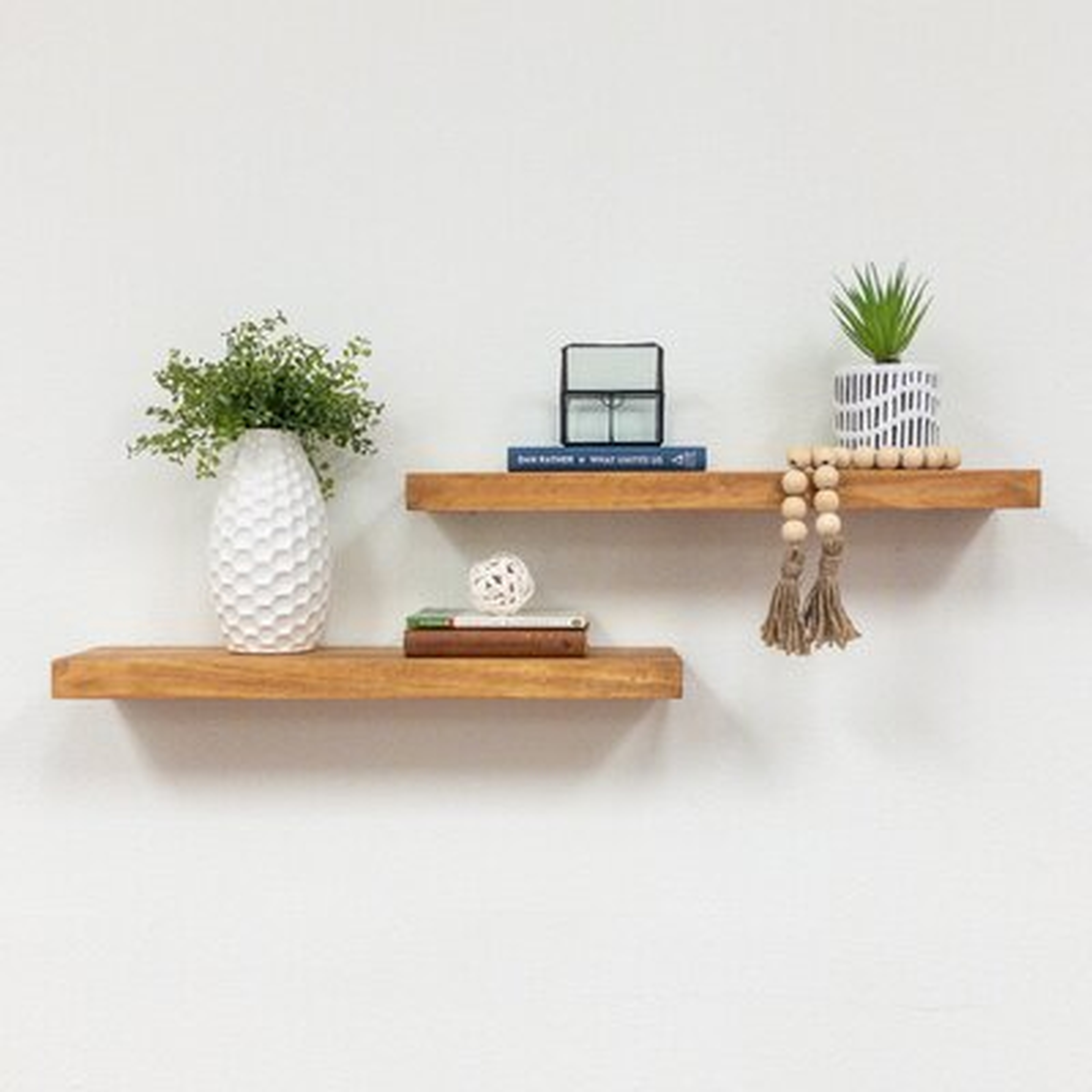 Evonne Solid Wood Floating Shelf (set of 2) - Wayfair