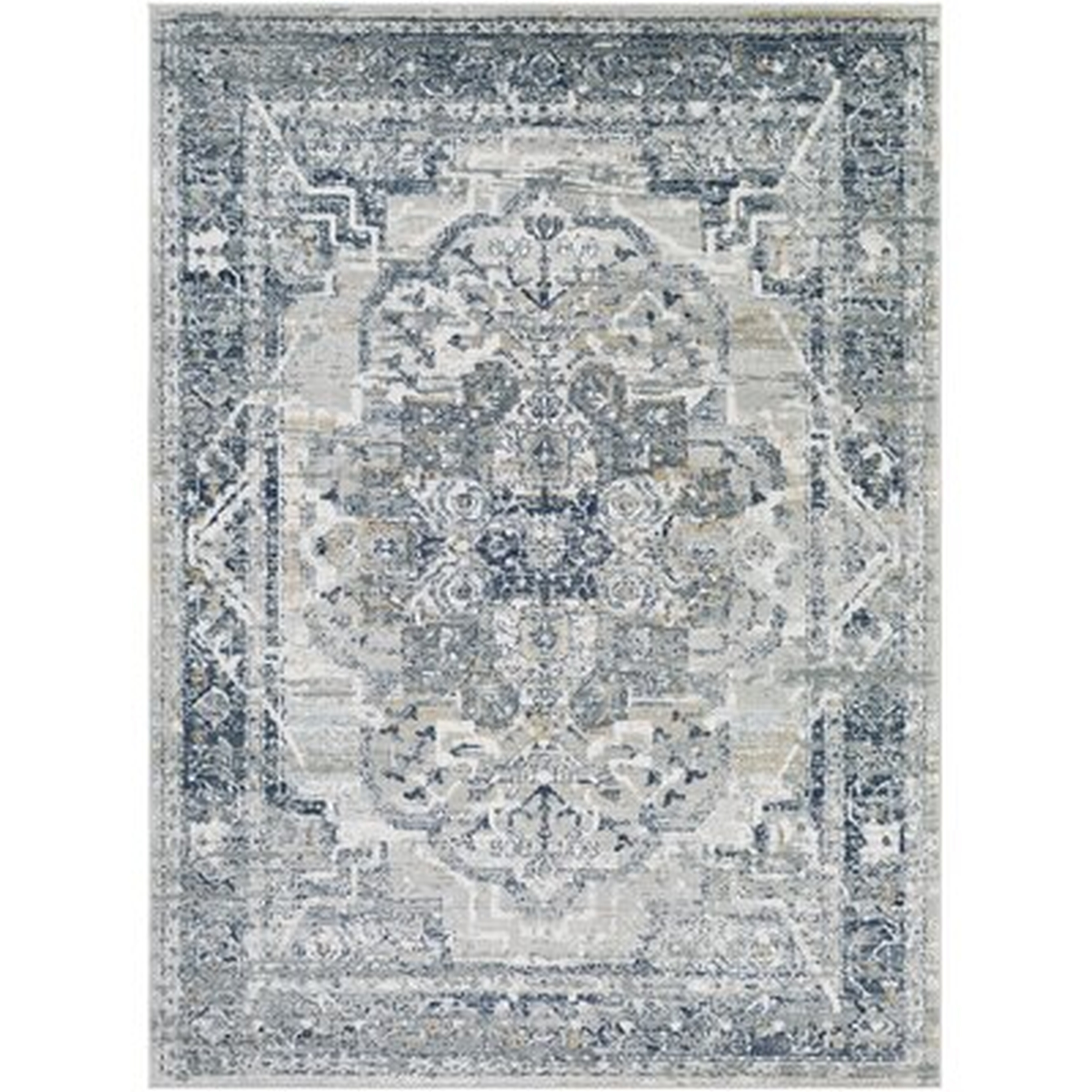 Gisbelle Oriental Gray/Navy Area Rug - Wayfair