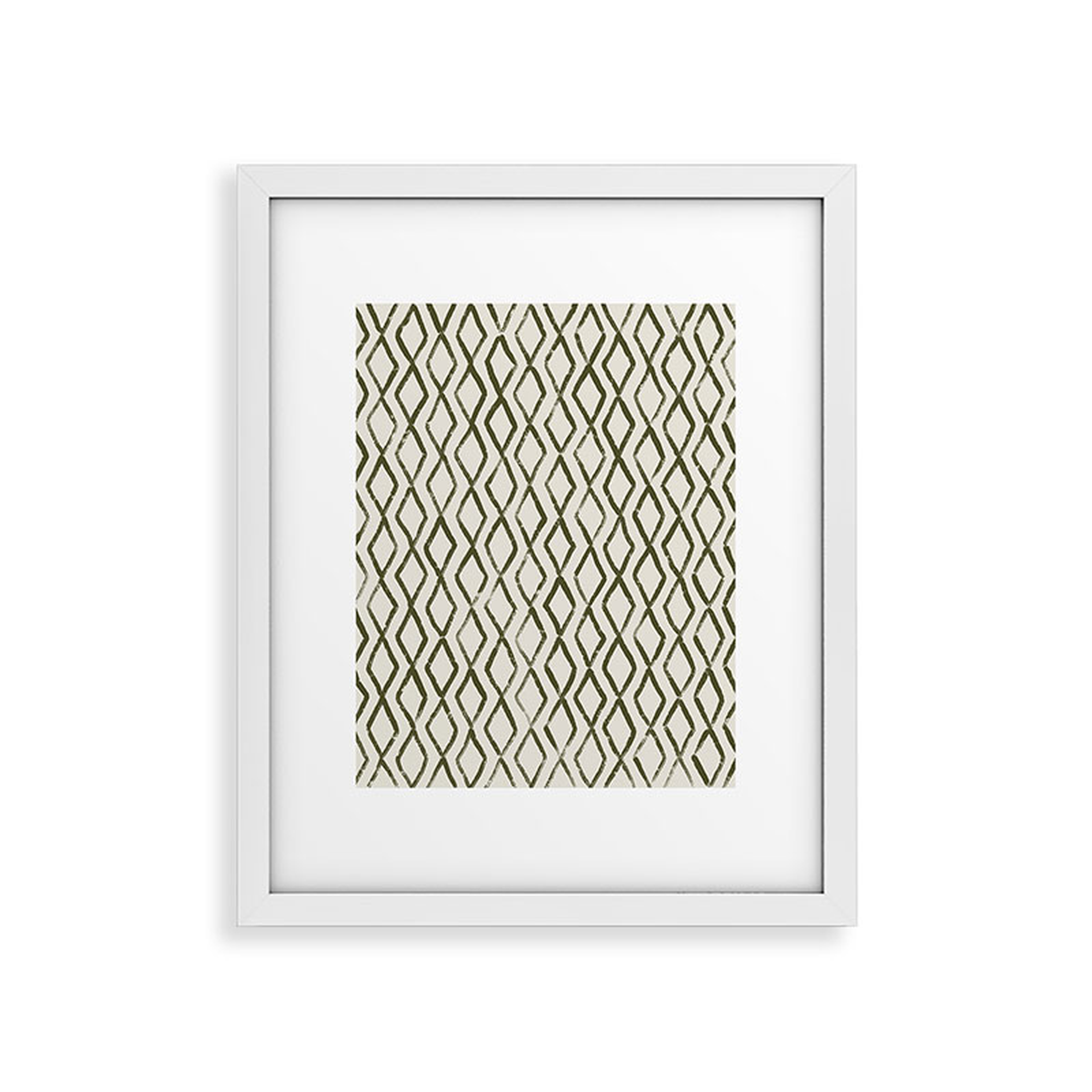 Simple Hand Drawn Pattern Vi by Alisa Galitsyna - Framed Art Print Modern White 24" x 36" - Wander Print Co.