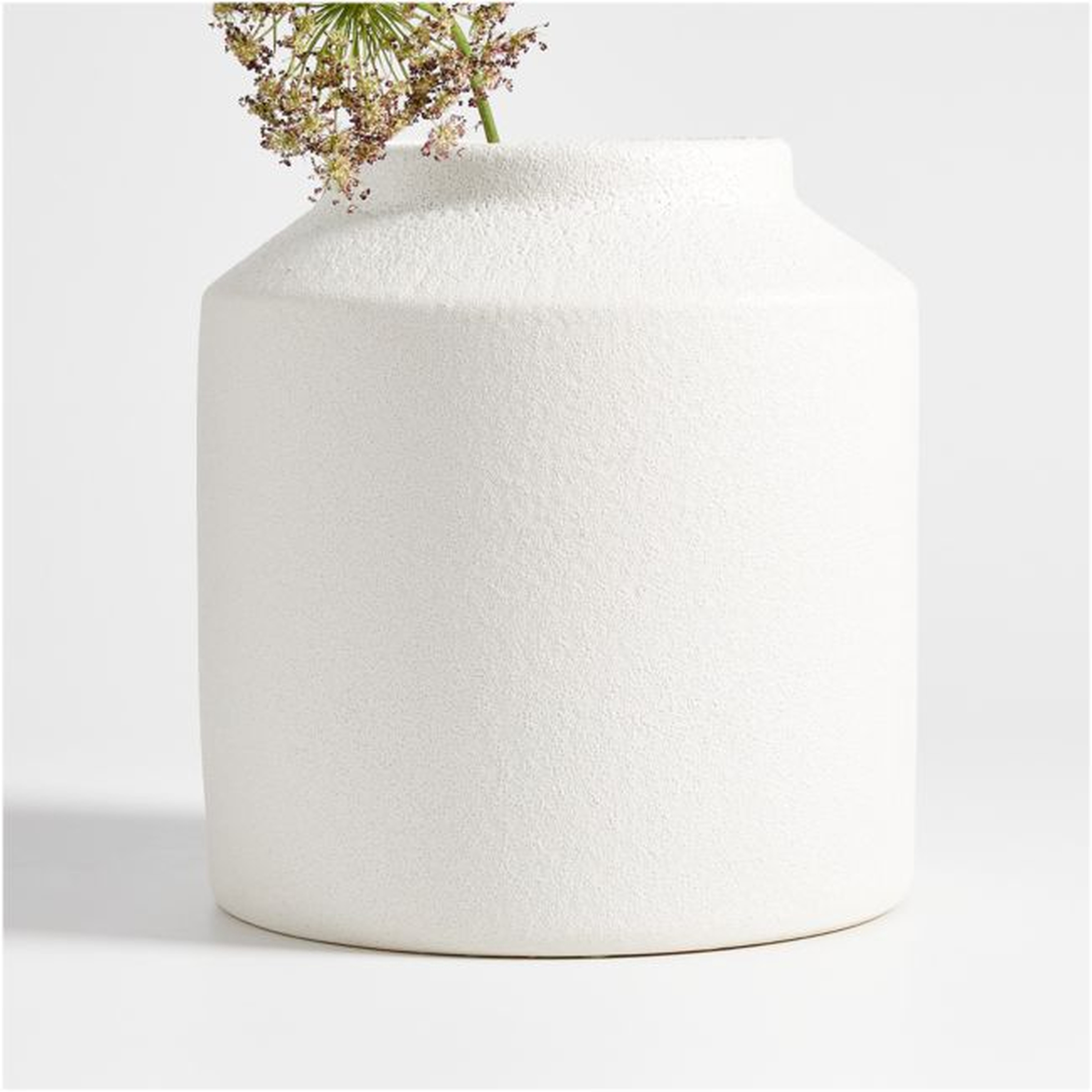 Manor Textured White Vase 11" - Crate and Barrel