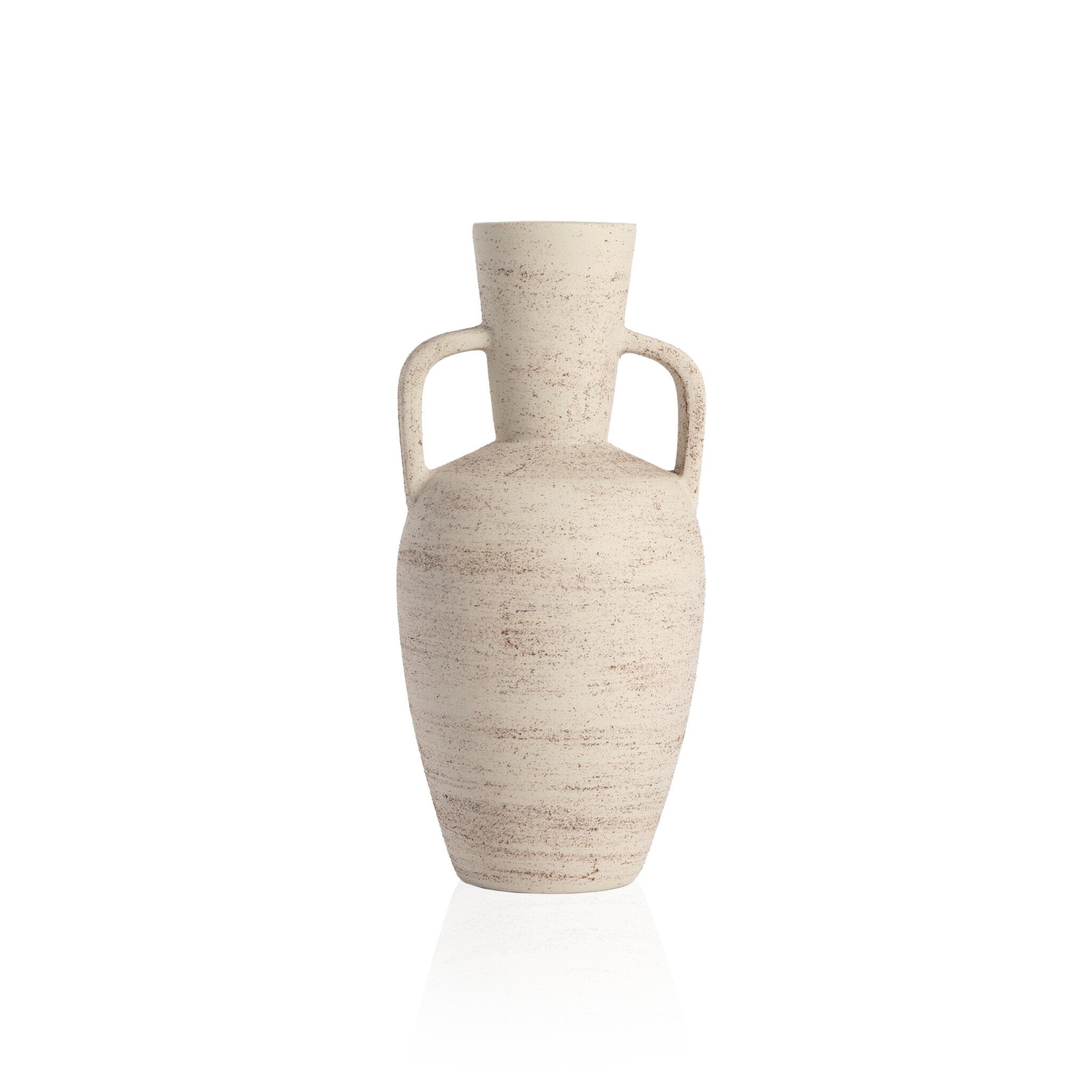 Pima Small Vase - Distressed Cream - Four Hands