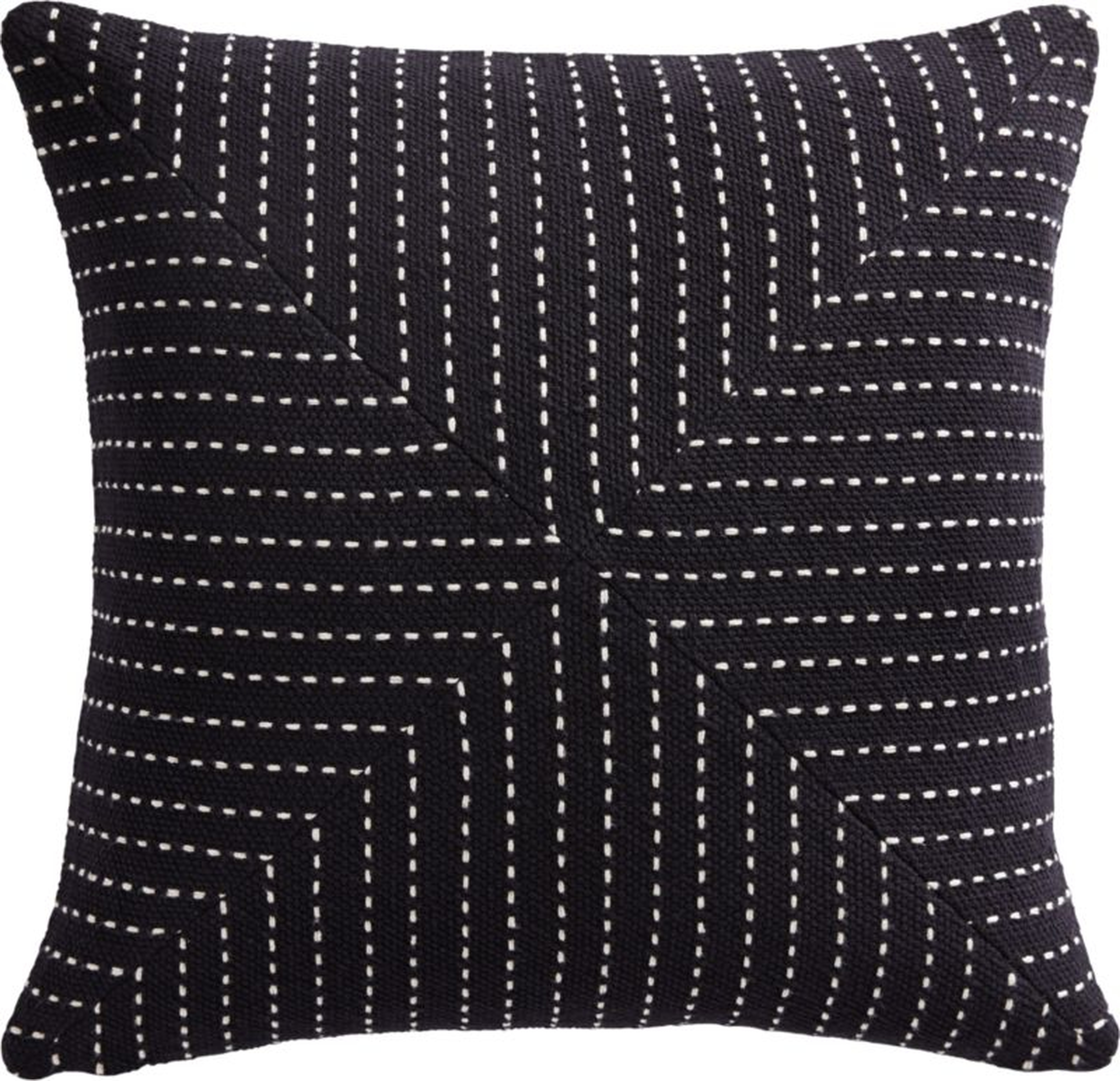 Clique Black Pillow with Feather-Down Insert, 20" x 20" - CB2