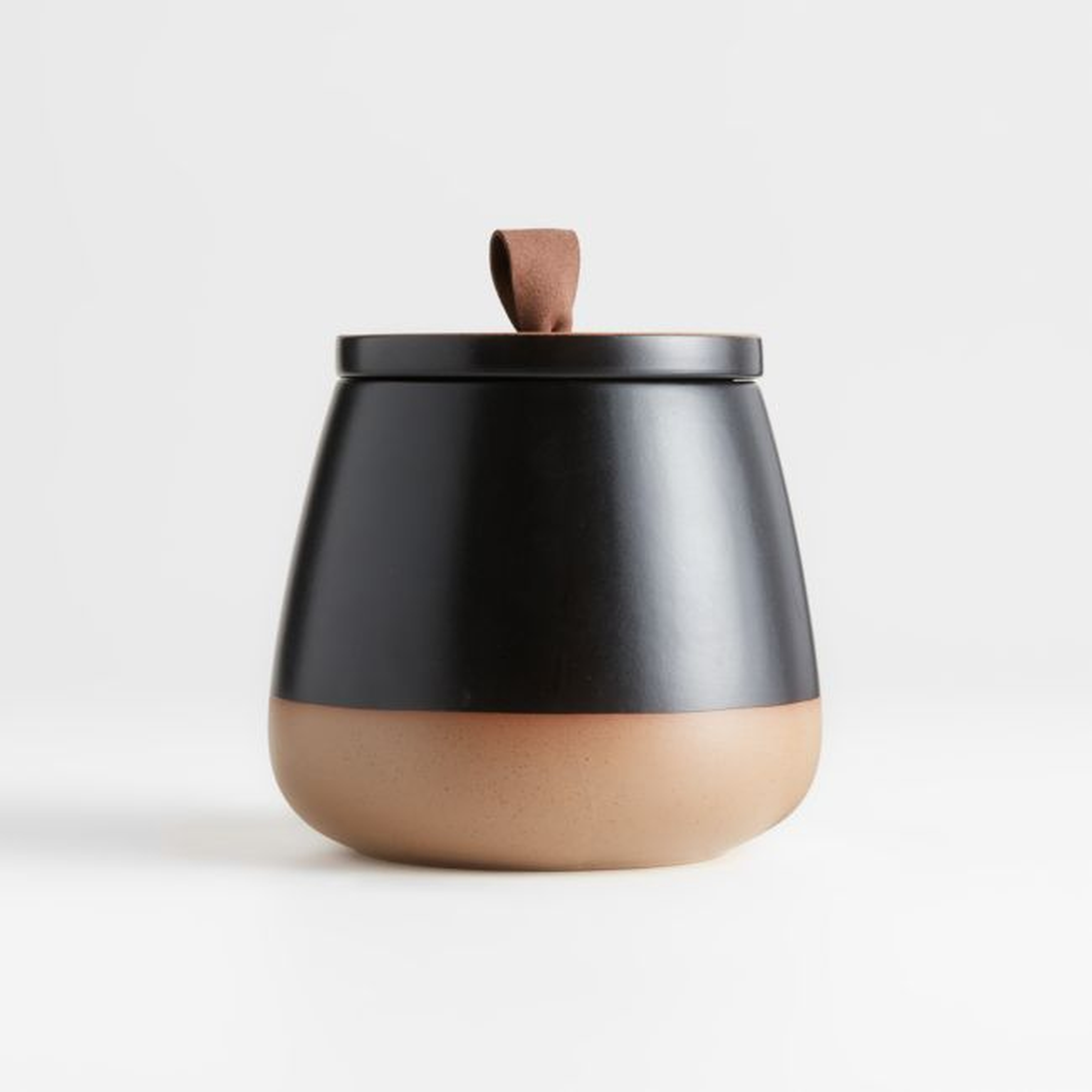 Thero Small Matte Black Ceramic Canister - Crate and Barrel