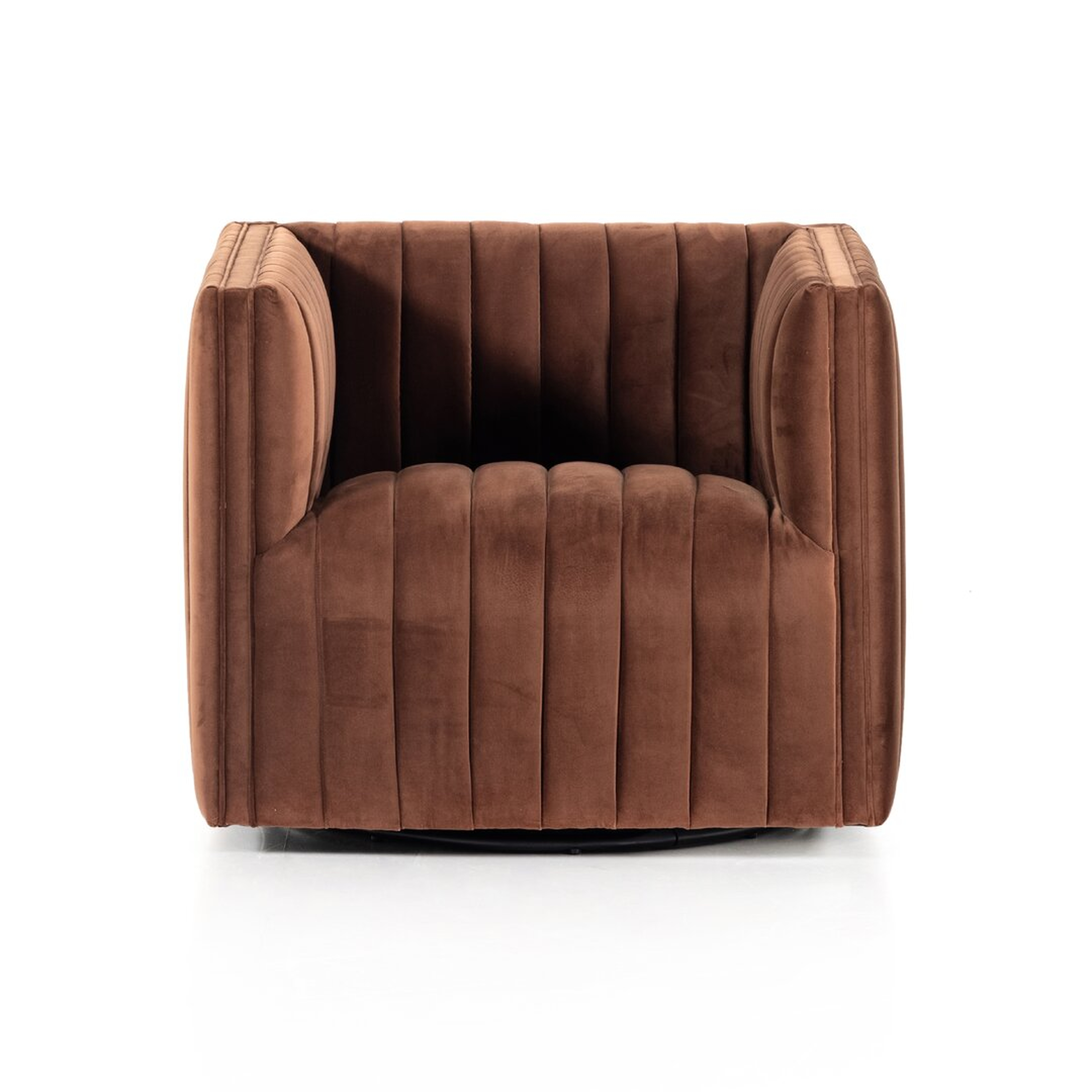 "Four Hands Augustine Swivel Chair-Surrey Auburn" - Perigold