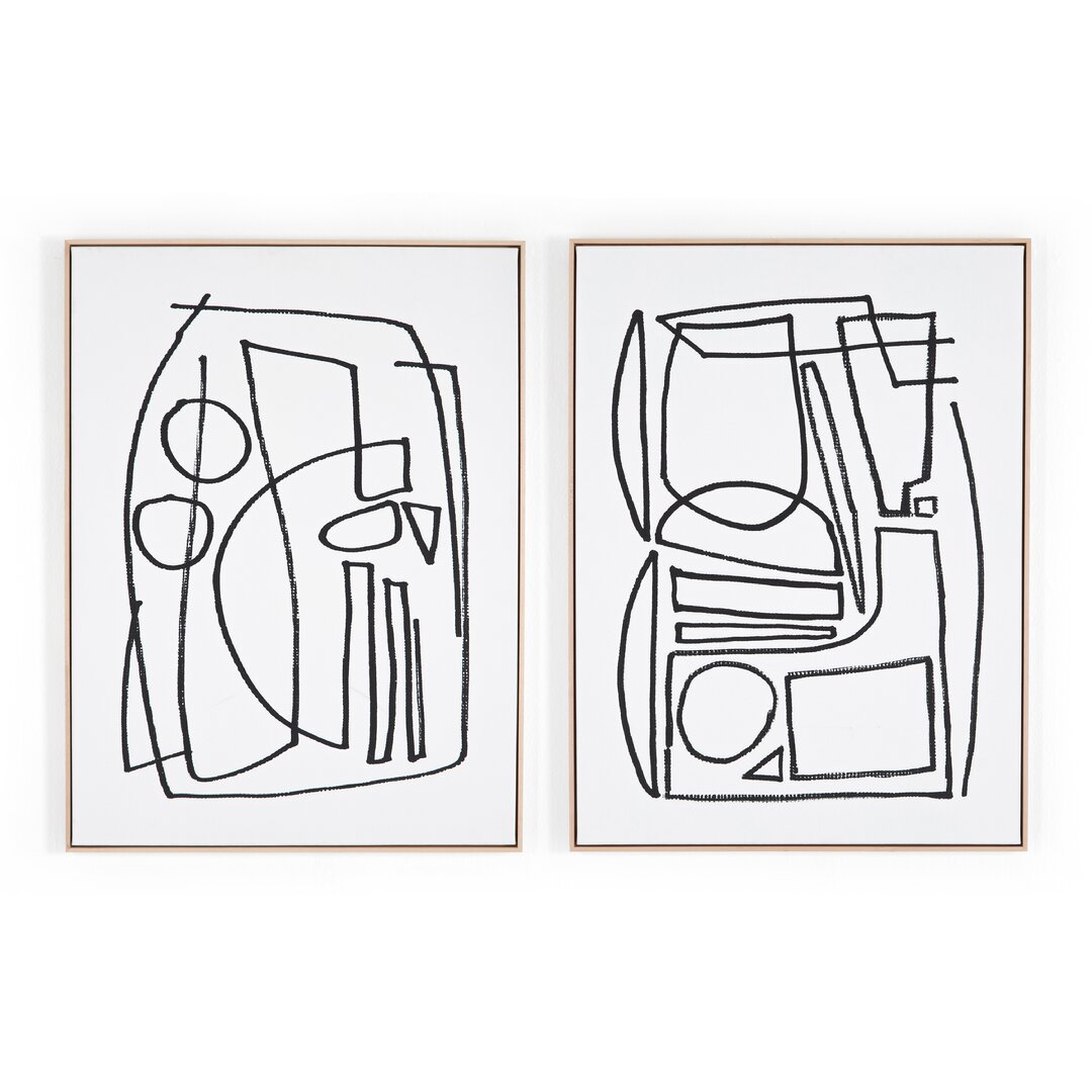 Four Hands Art Studio Stark Set by Dan Hobday - 2 Piece Picture Frame Painting on Canvas - Perigold