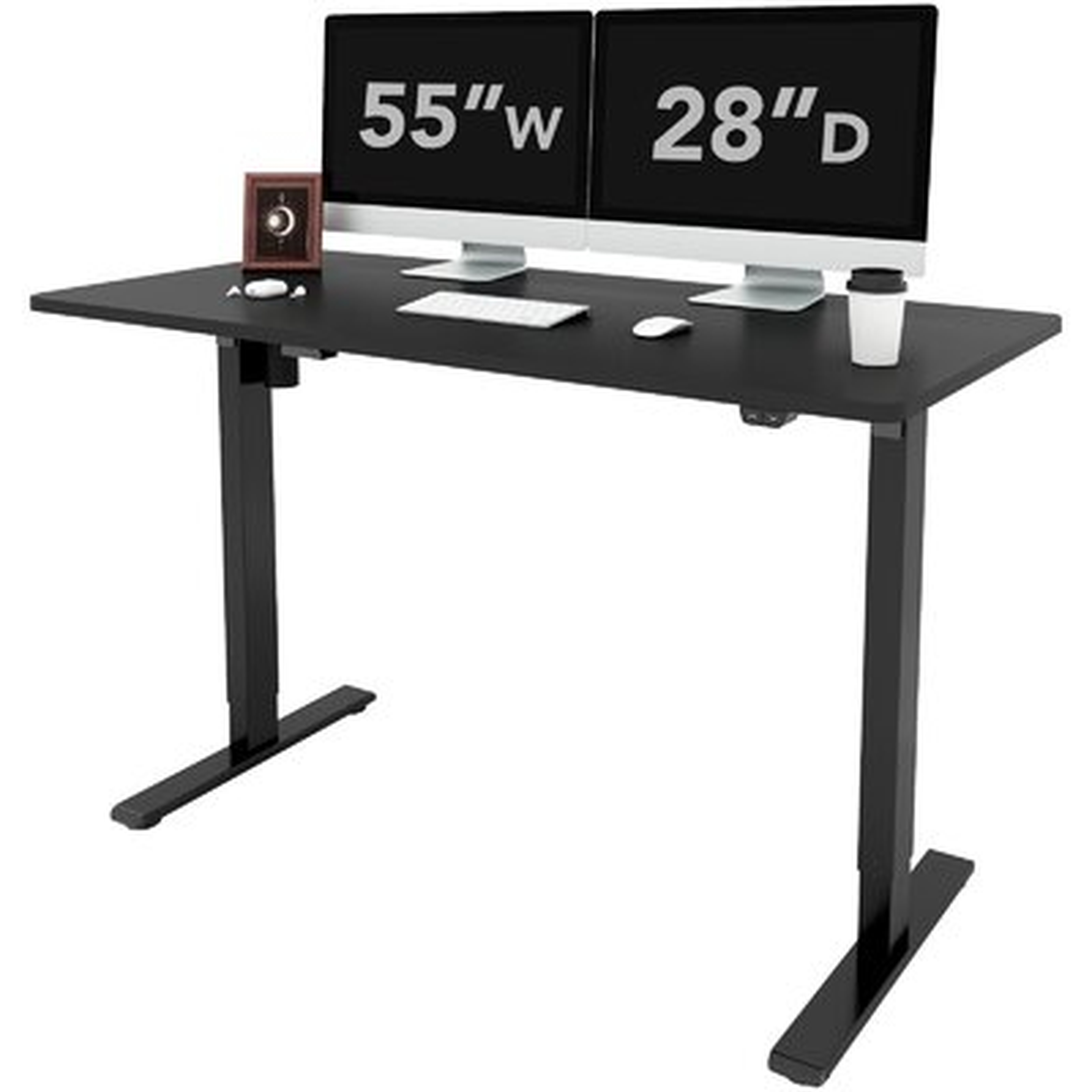 Progreso Home Office Electric Height Adjustable Standing Desk Extra Large Desktop 55"X 28" - Wayfair