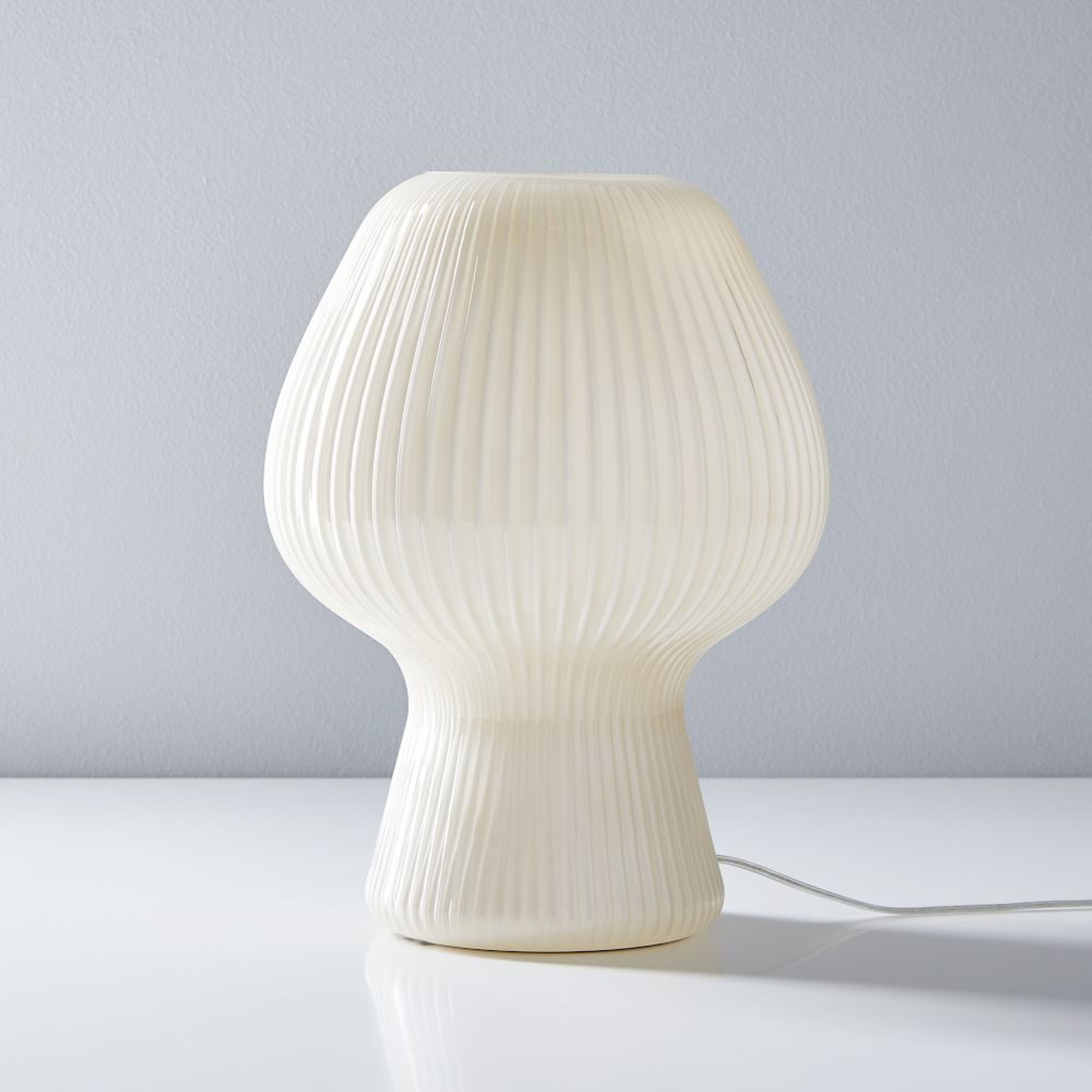 Ribbed Glass Table Lamp Champagne (13") - West Elm