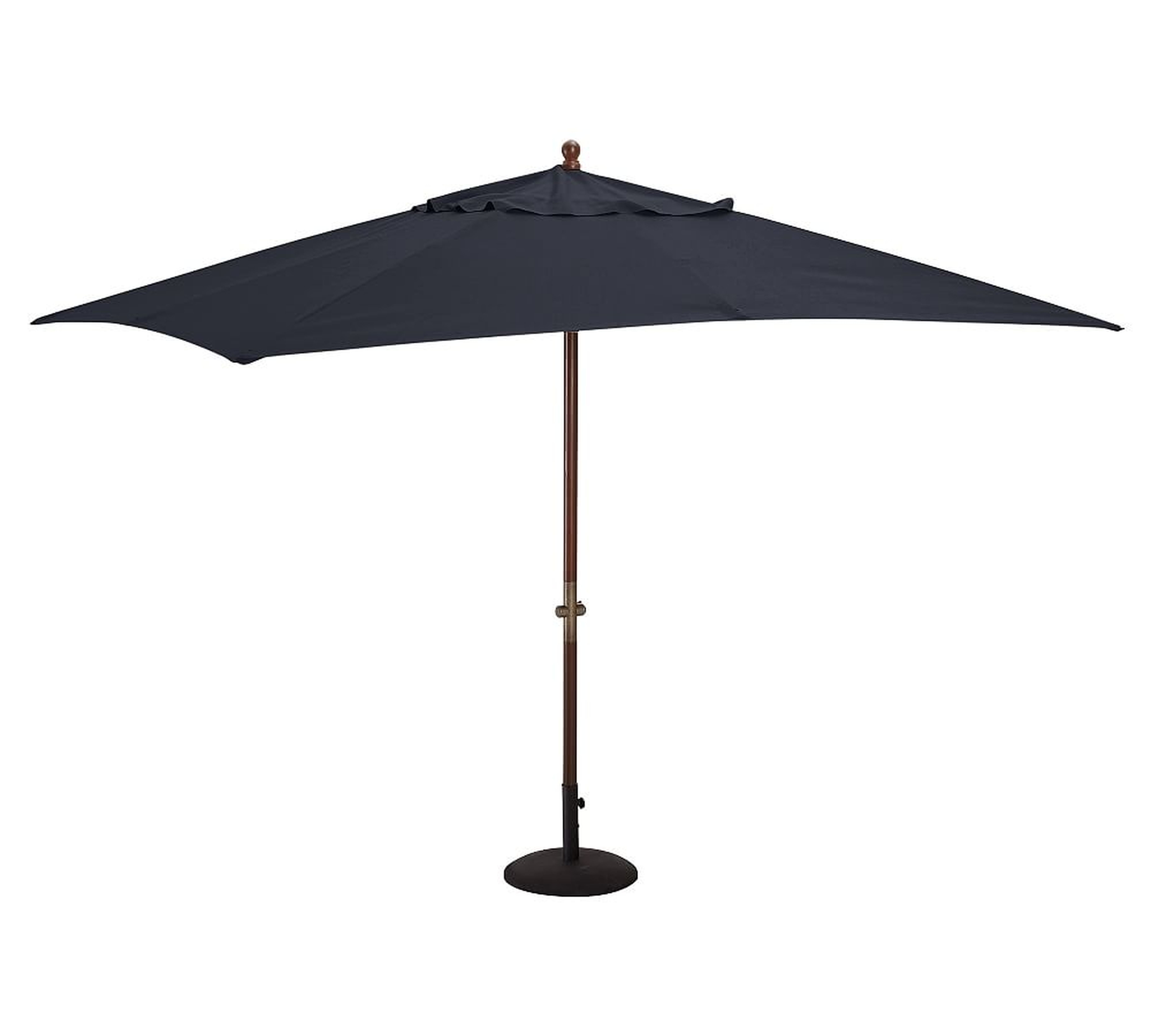 Rectangular Umbrella with Eucalyptus Pole, Sunbrella(R) Navy - Pottery Barn