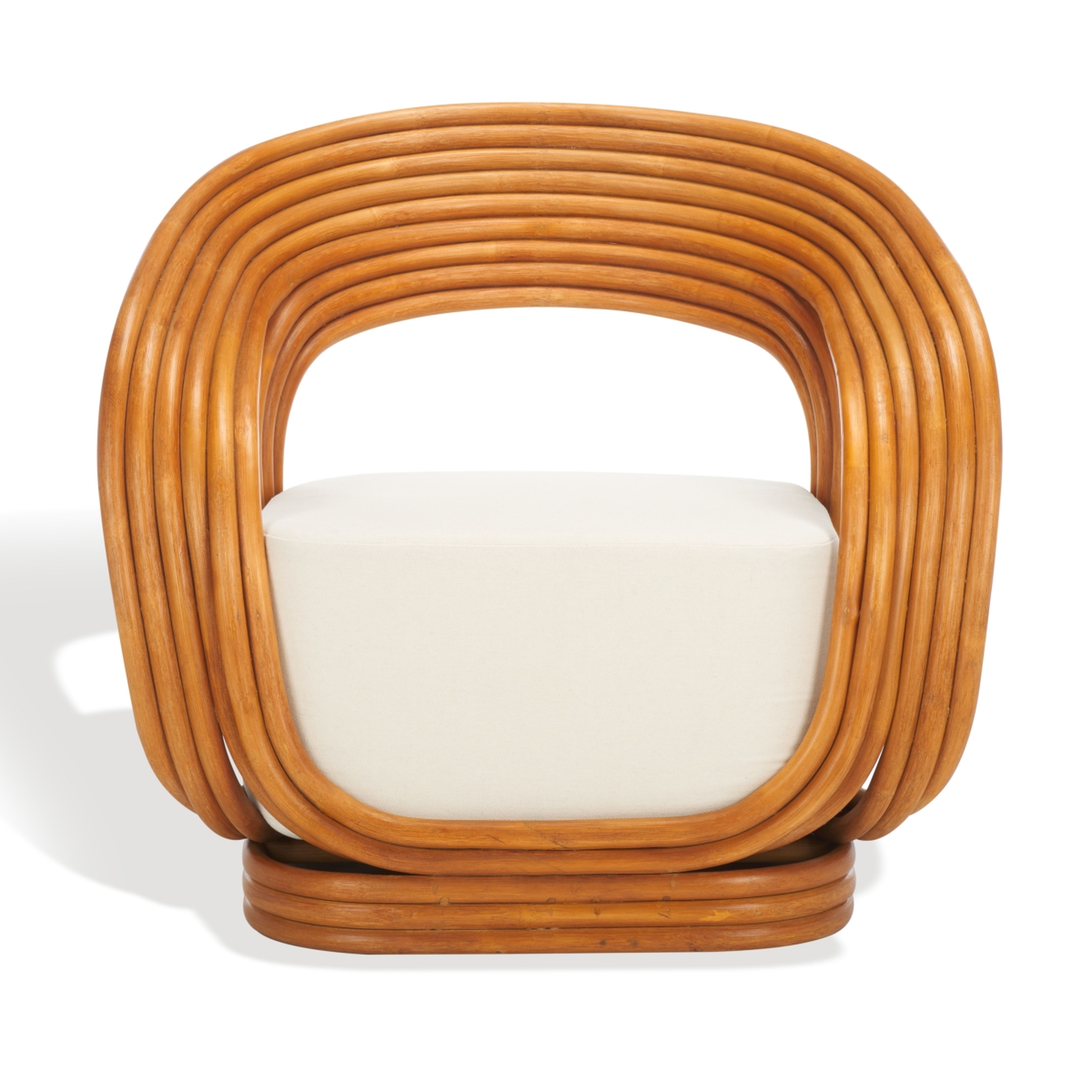 Giorno Rattan Accent Chair  - Natural / White - Safavieh - Safavieh Couture
