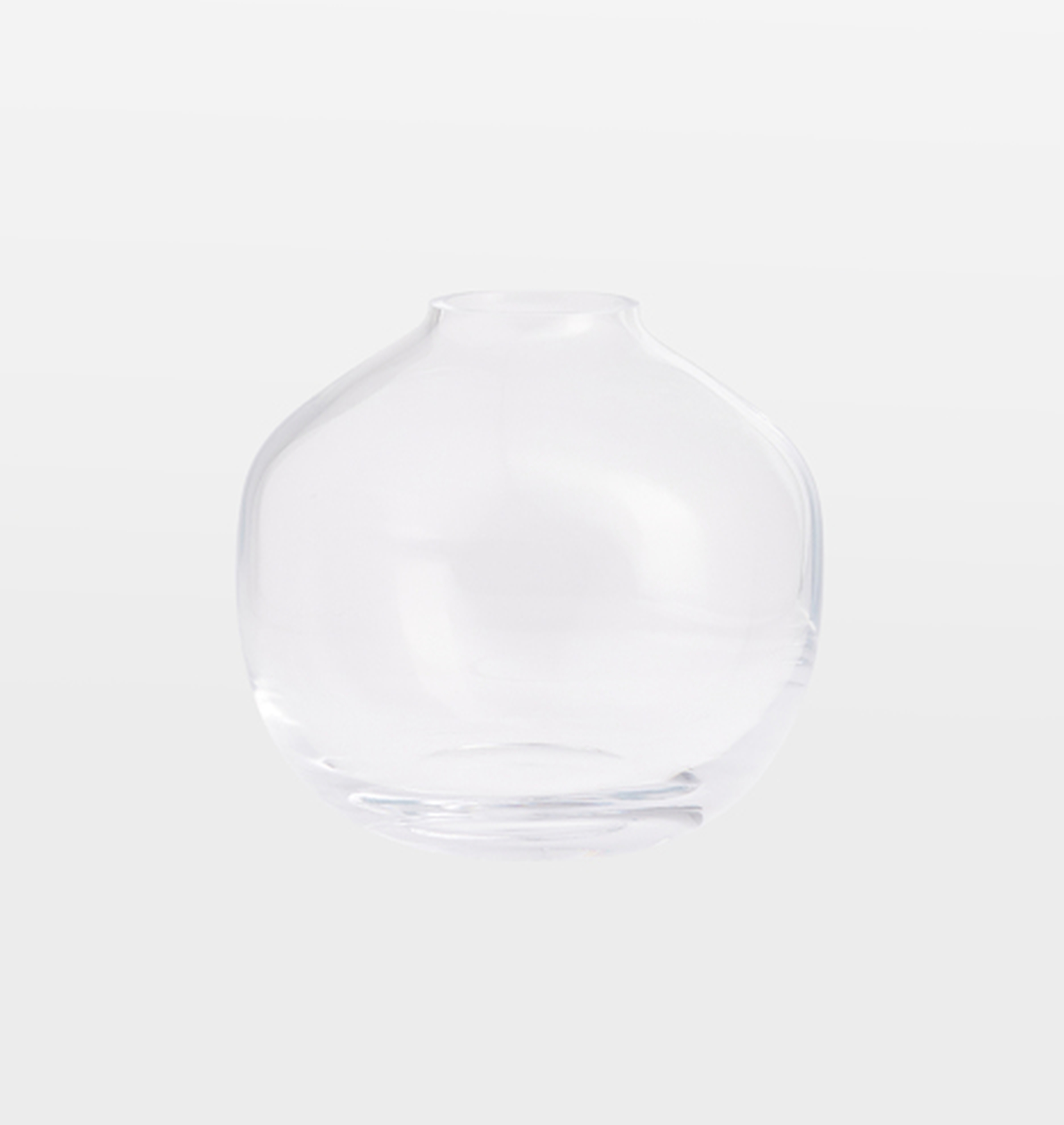 Audrey Low Round Clear Glass Vase - Rejuvenation