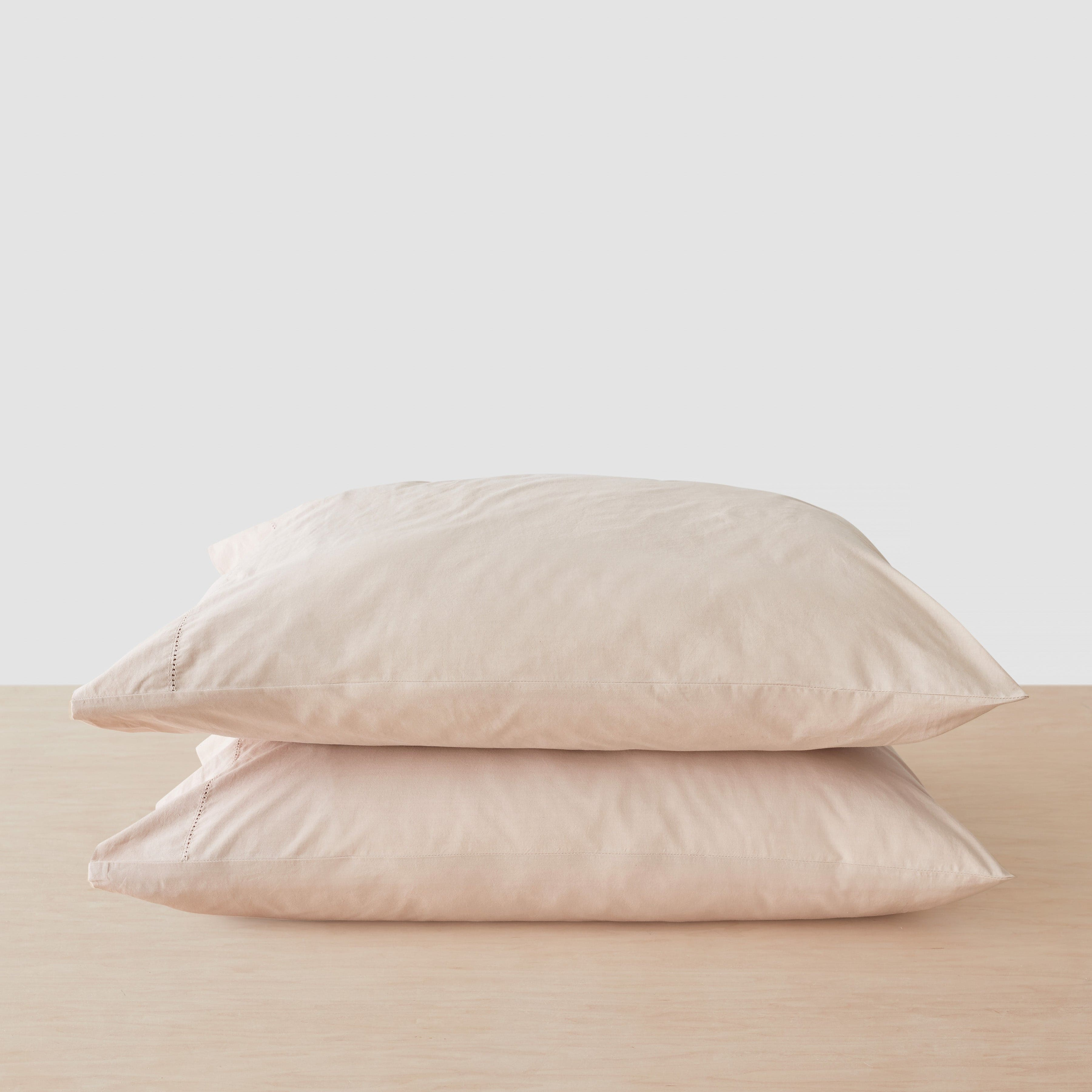 The Citizenry Stonewashed Organic Cotton Percale Pillowcases | Standard | Blush - The Citizenry