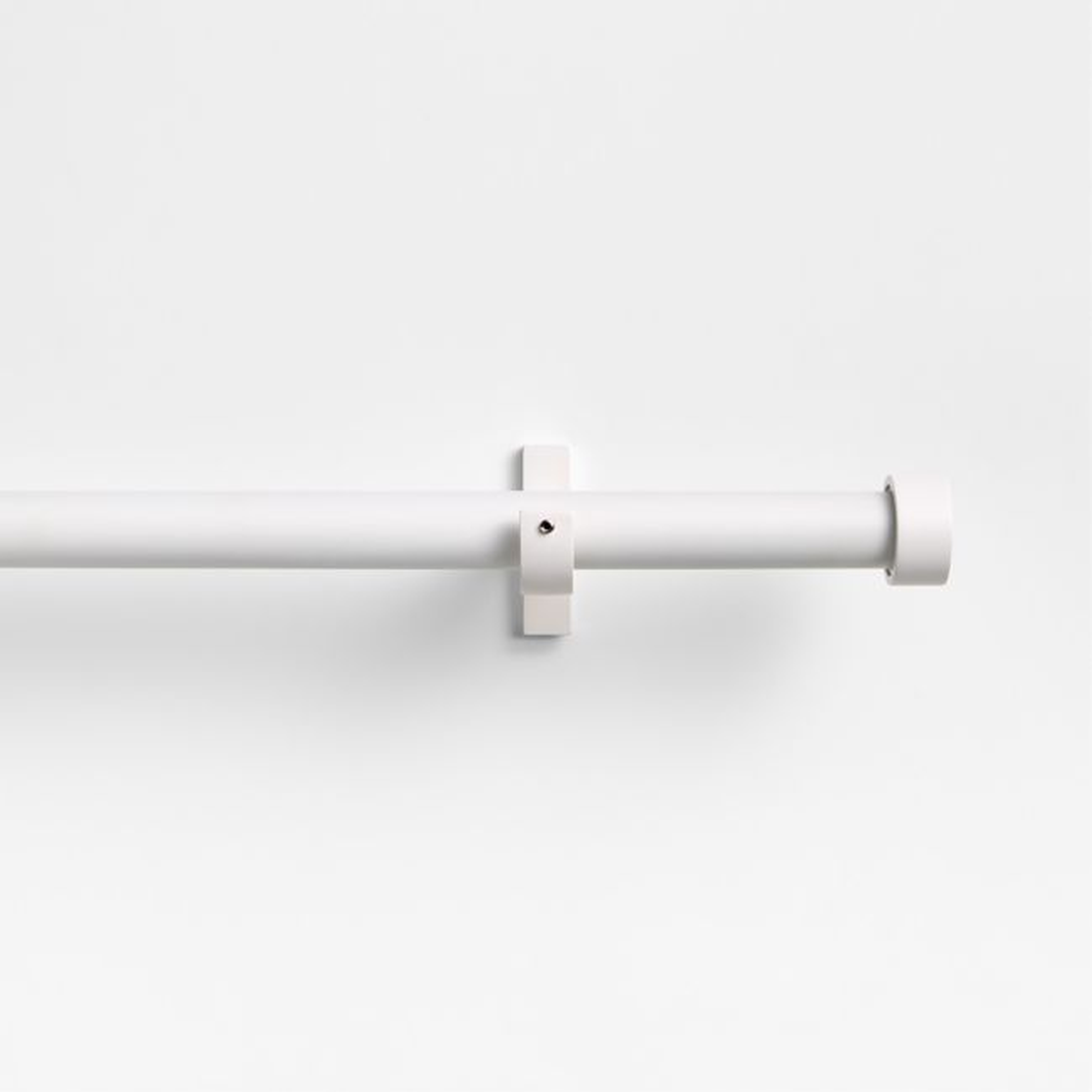 Matte White 1" Curtain Rod and End Cap Finials Set 48"-88" - Crate & Kids