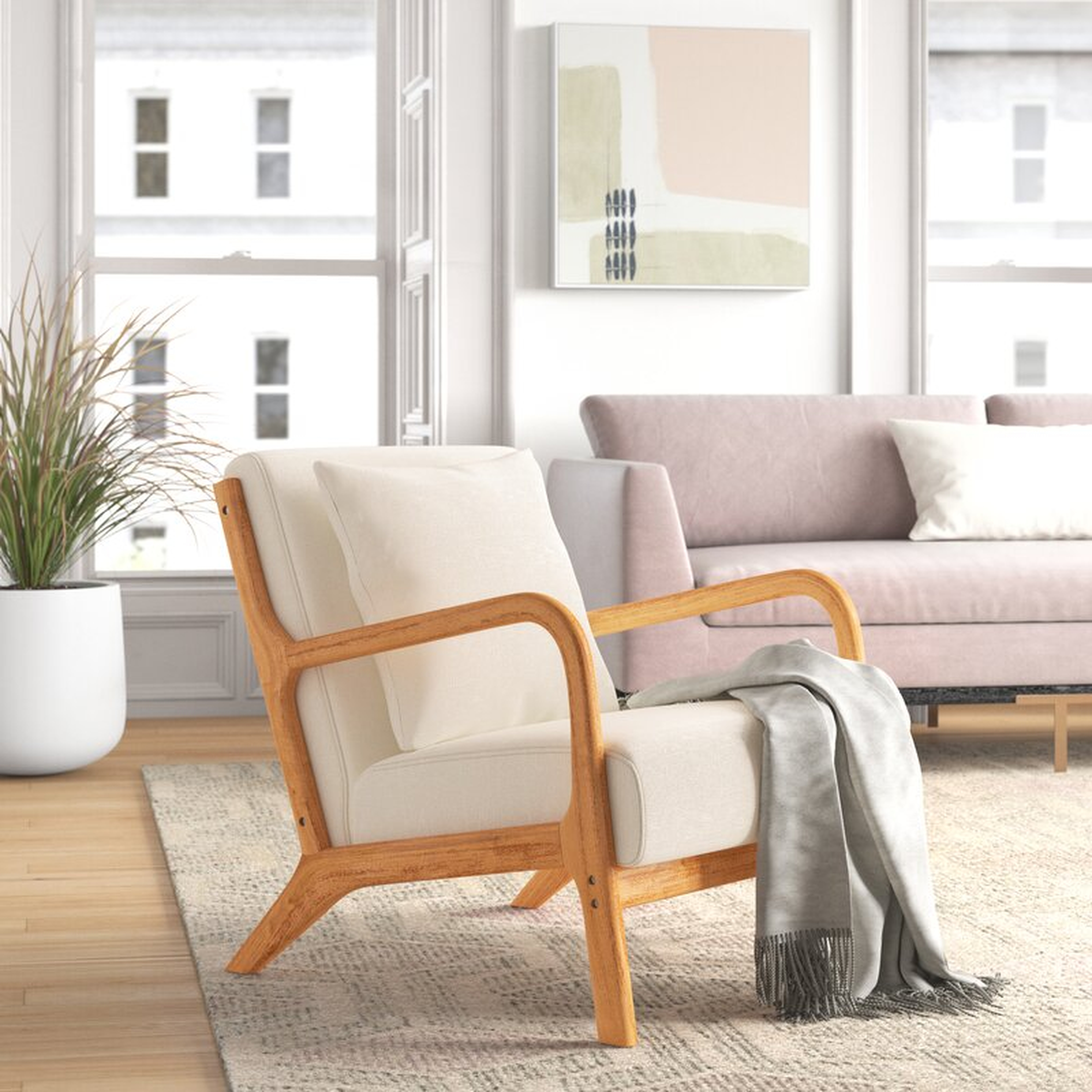 Heberling 25.5'' Wide Linen Armchair - Wayfair