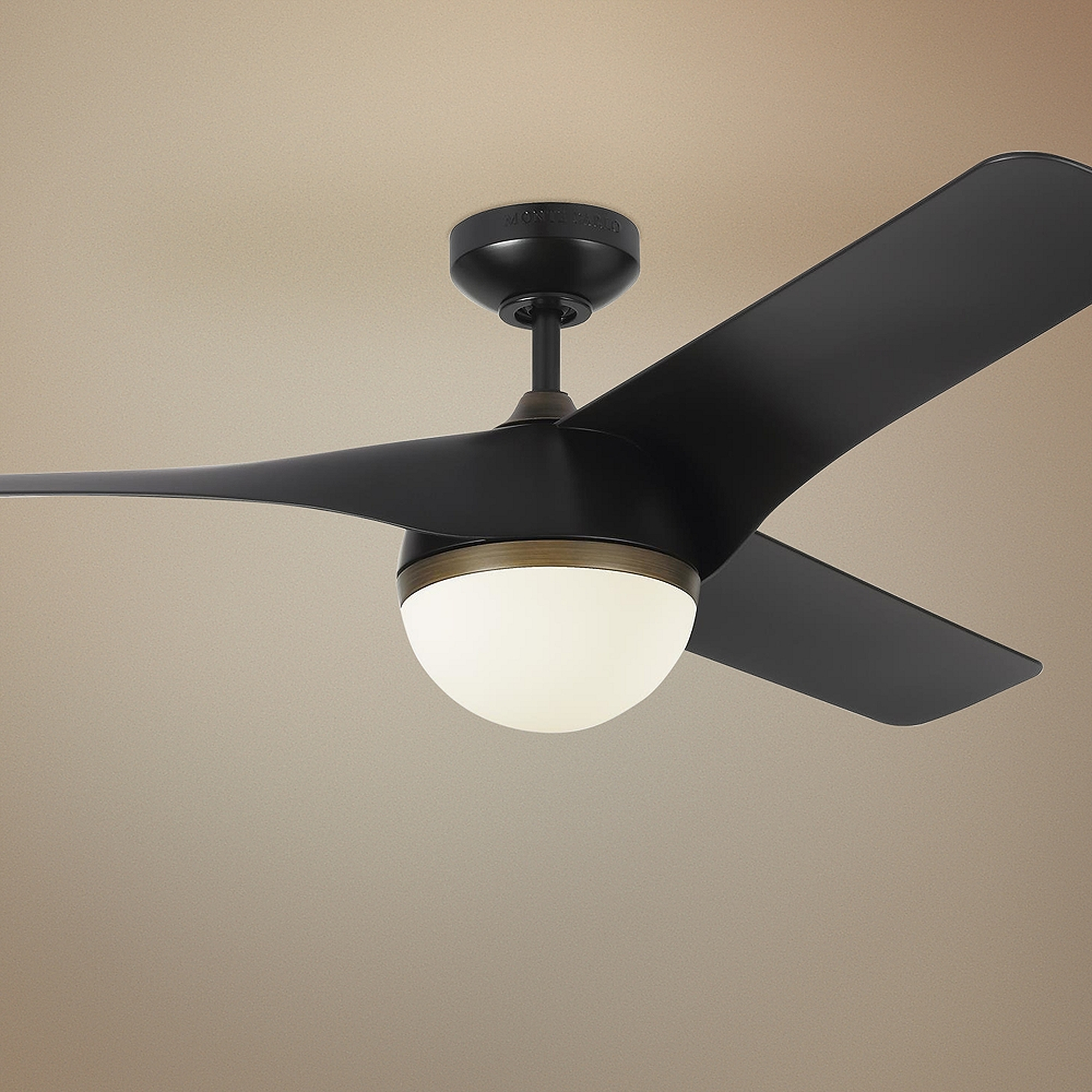 56" Monte Carlo Akova Matte Black LED Ceiling Fan - Style # 67P75 - Lamps Plus