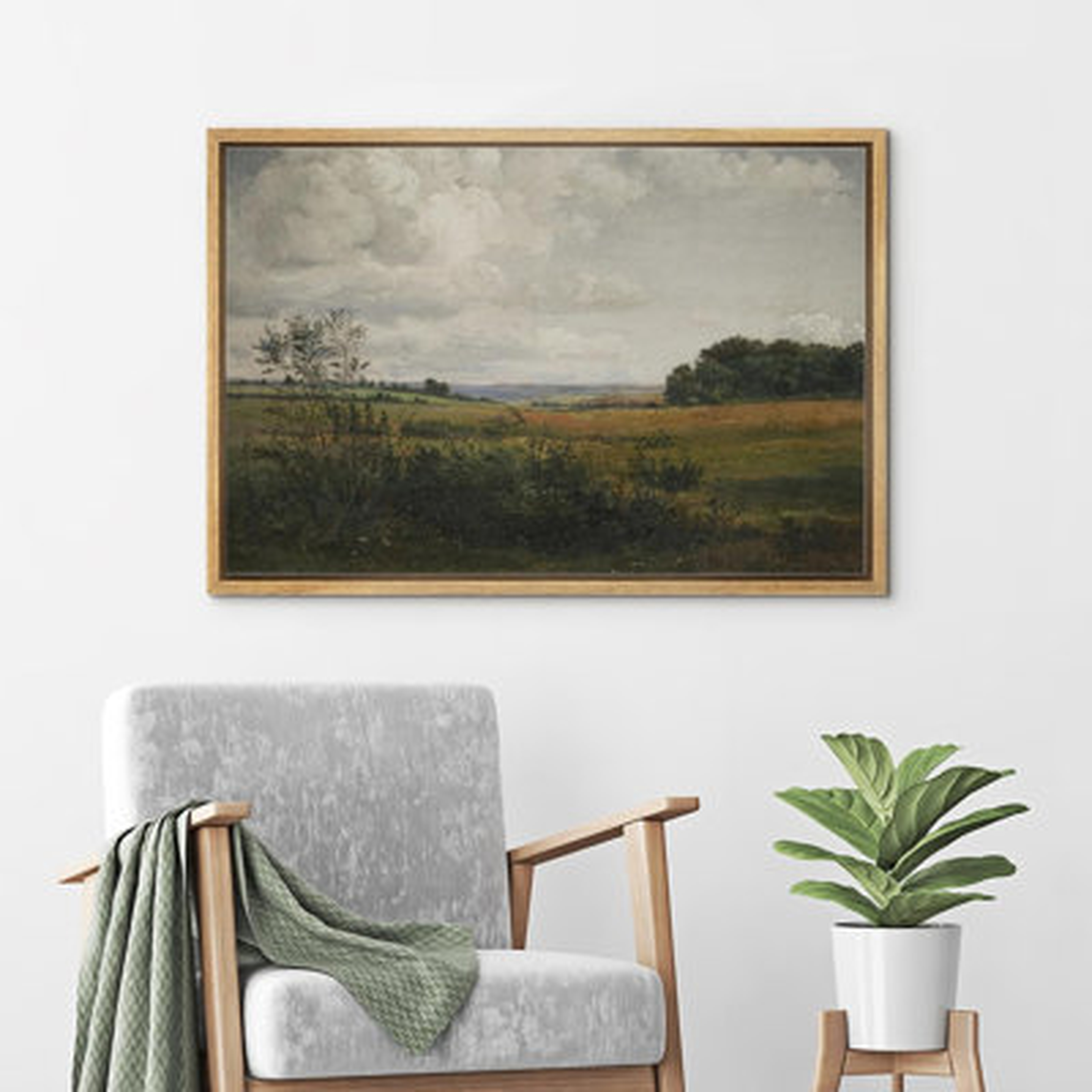 IDEA4WALL Framed Canvas Print Wall Art Rustic Rural Storm Cloud Country Landscape Nature Wilderness Illustrations Fine Art Farmhouse Floral Botanical Calm/Relax Cozy For Bedroom Framed On Canvas Print - Wayfair