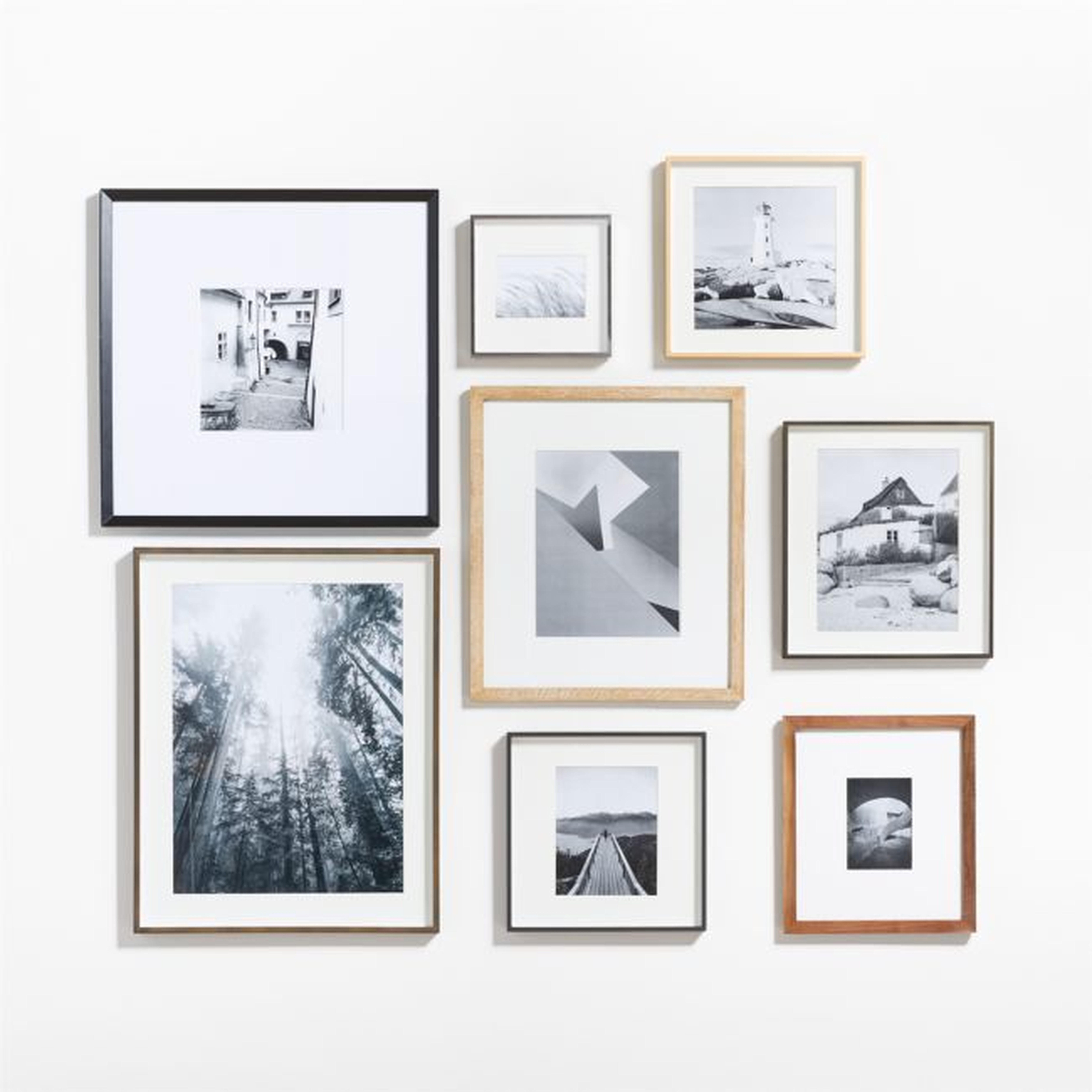 Mixed Material & Wood Gallery Wall Frame Set - Crate and Barrel
