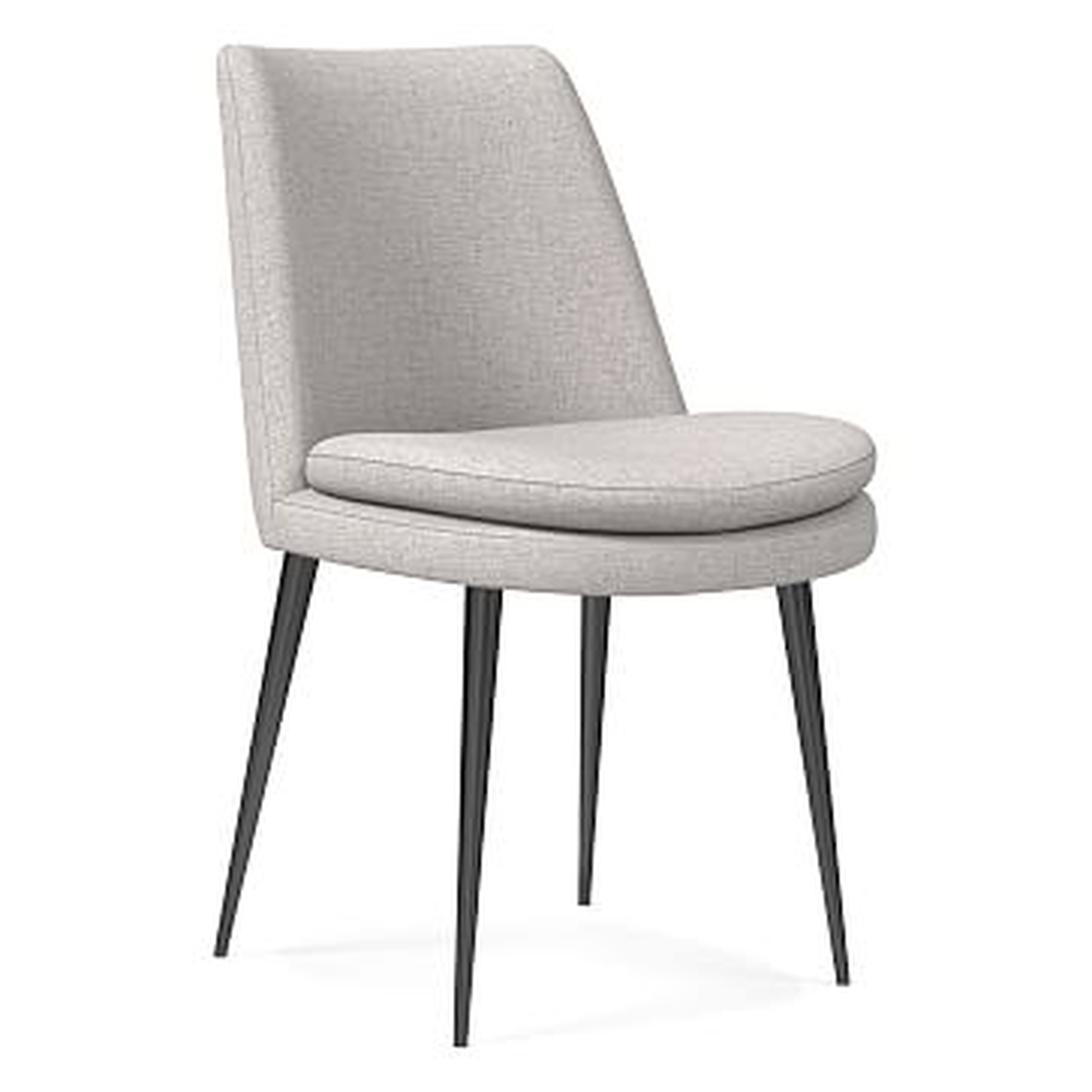 Finley Low Back Dining Chair,Individual, Performance Coastal Linen, Dove, Gunmetal - West Elm