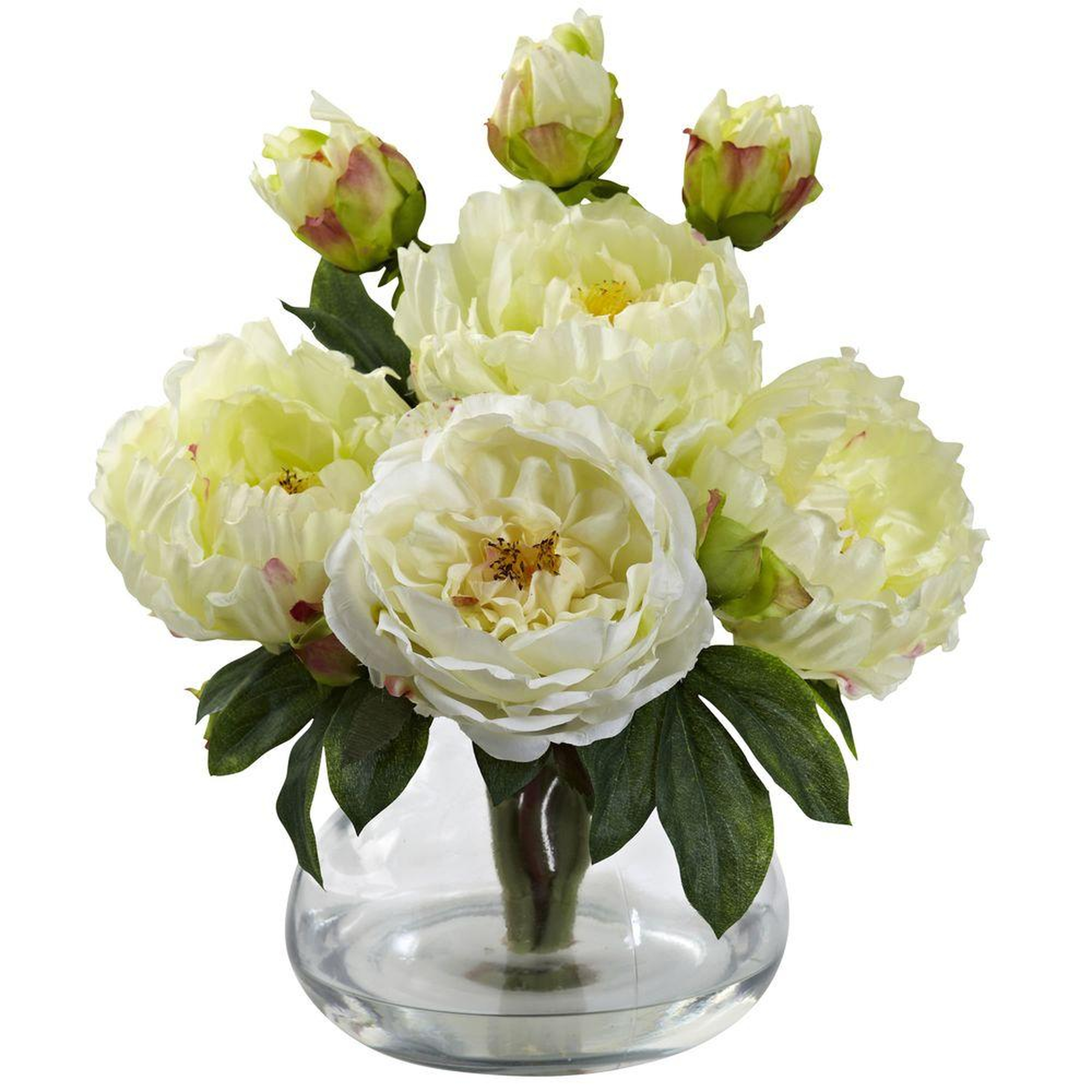 Peony and Rose with Vase - Home Depot