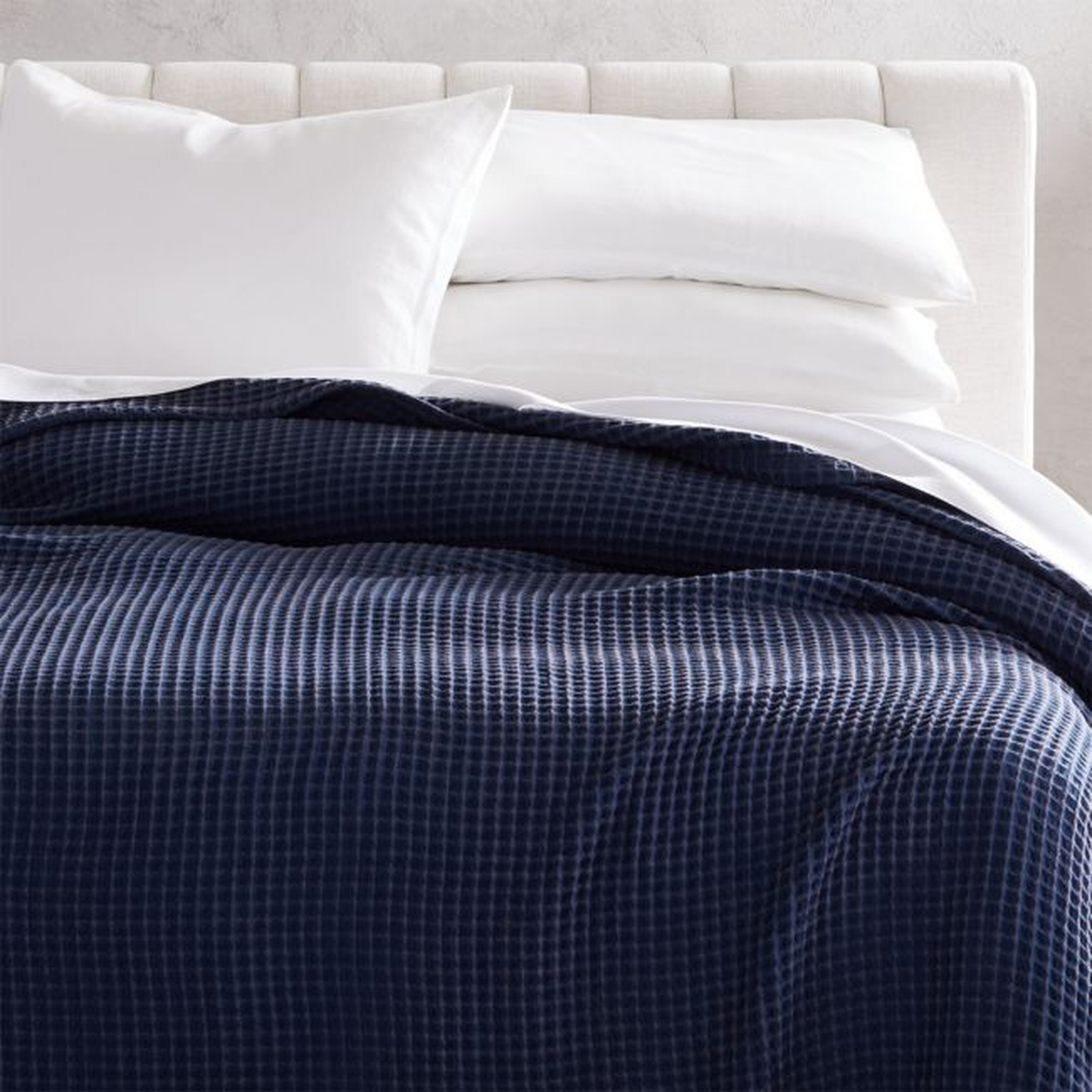 Hedge King Waffle Blanket Stonewash Navy - CB2