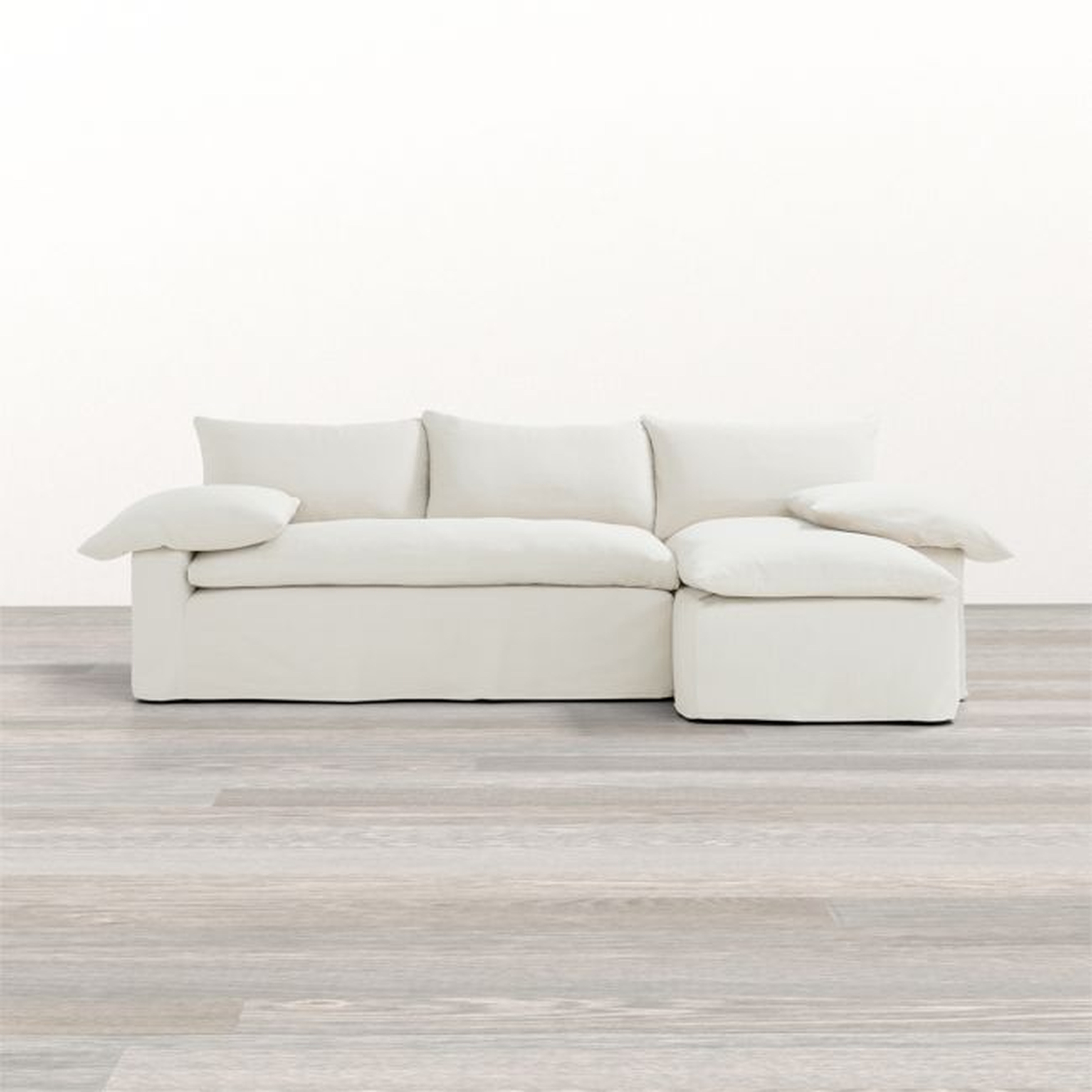 Ever Slipcovered 2-Piece Sectional Sofa with Right Arm Chaise by Leanne Ford - Crate and Barrel