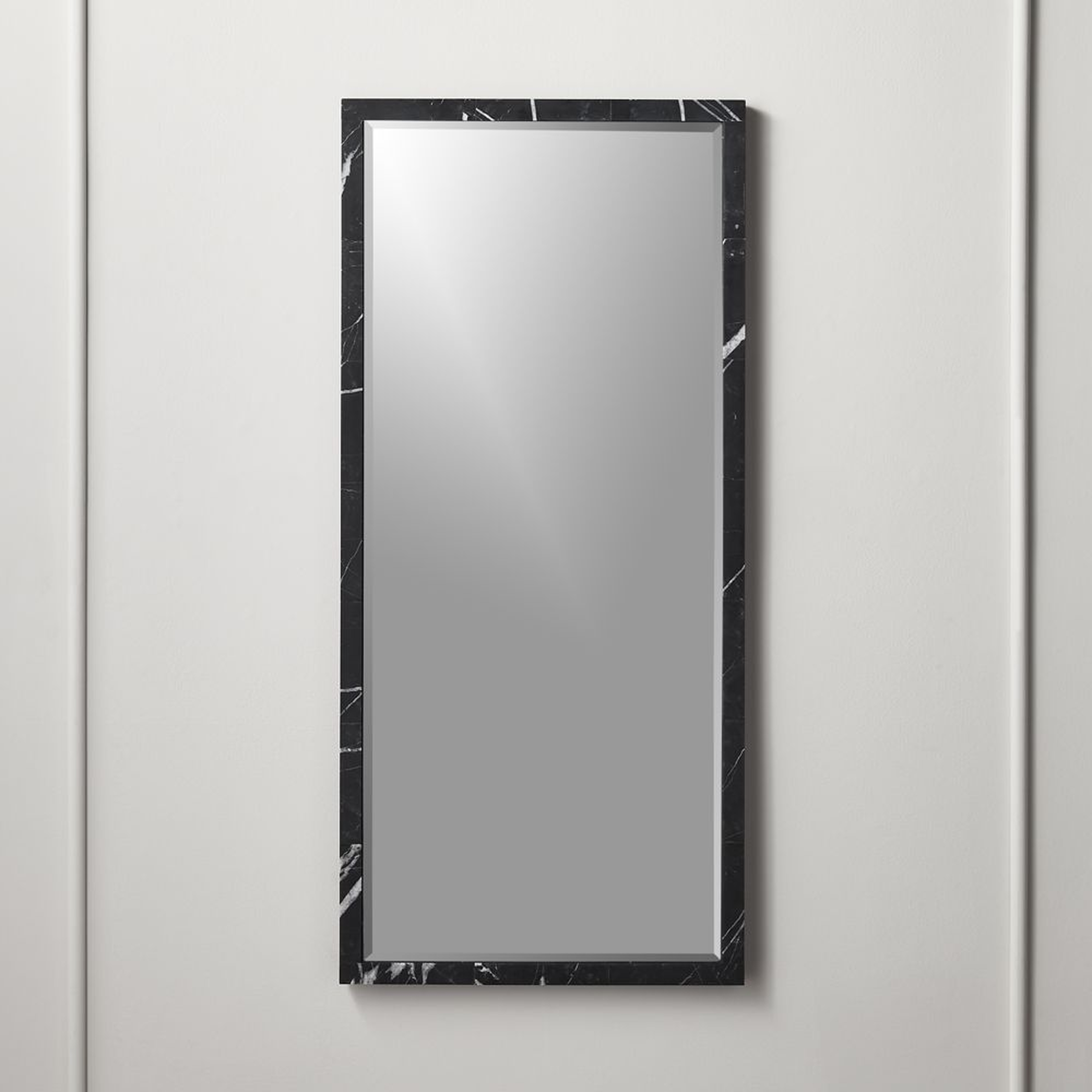 Black Marble Mirror Rectangle 18"x39.5" - CB2