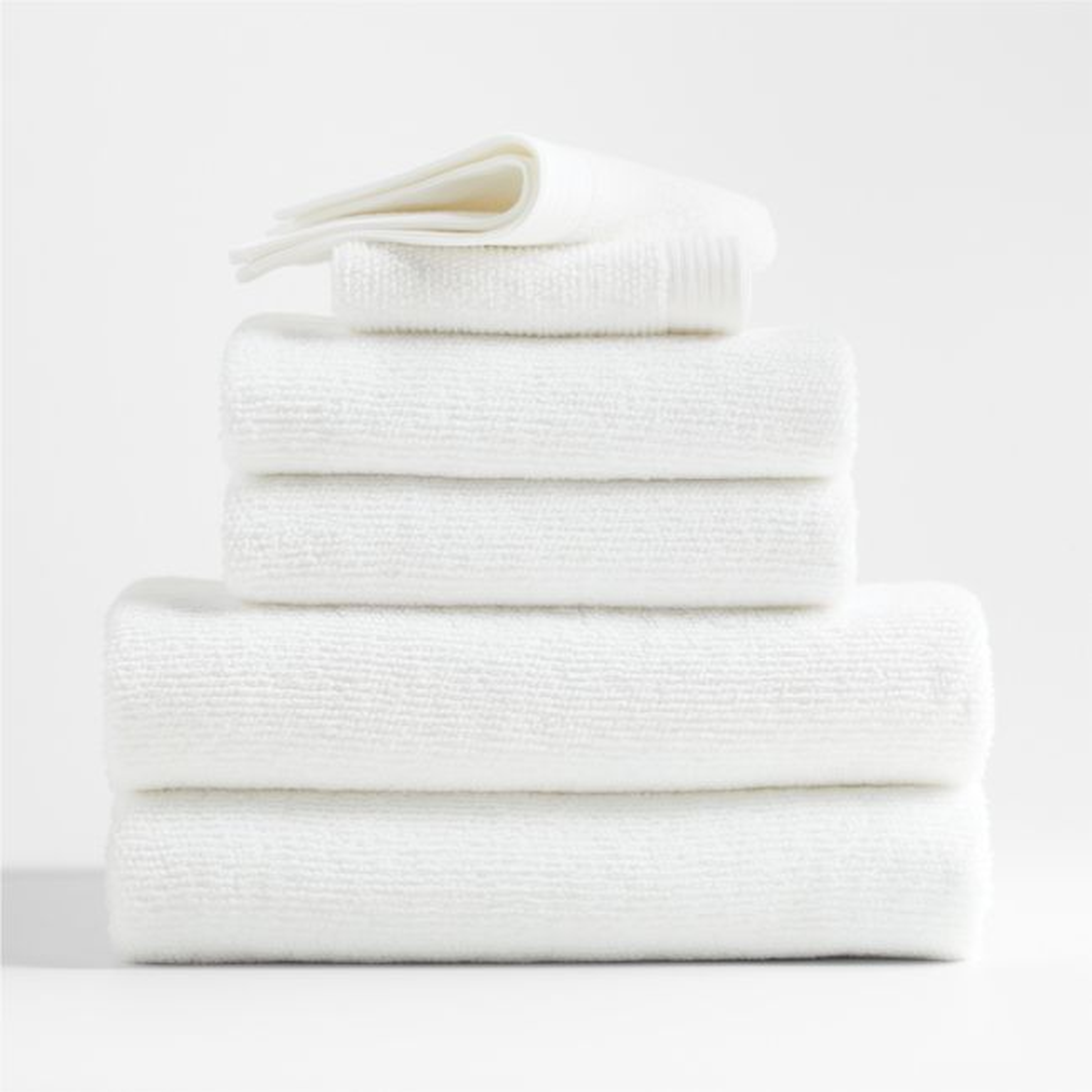 Antimicrobial Organic Cotton Bright White Bath Towels, Set of 6 - Crate and Barrel