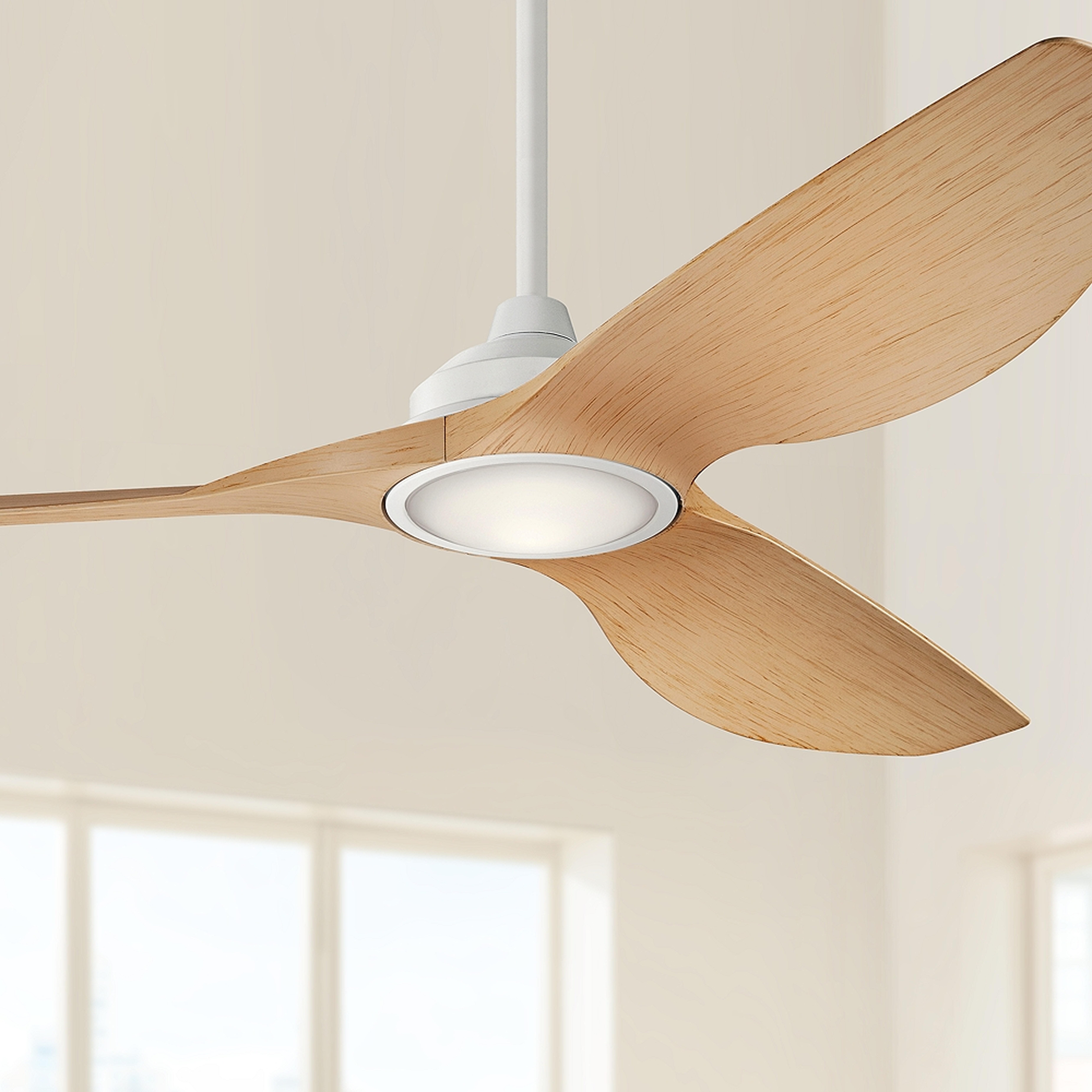 65" Kichler Imari Light Oak and Matte White LED Ceiling Fan - Style # 65D36 - Lamps Plus