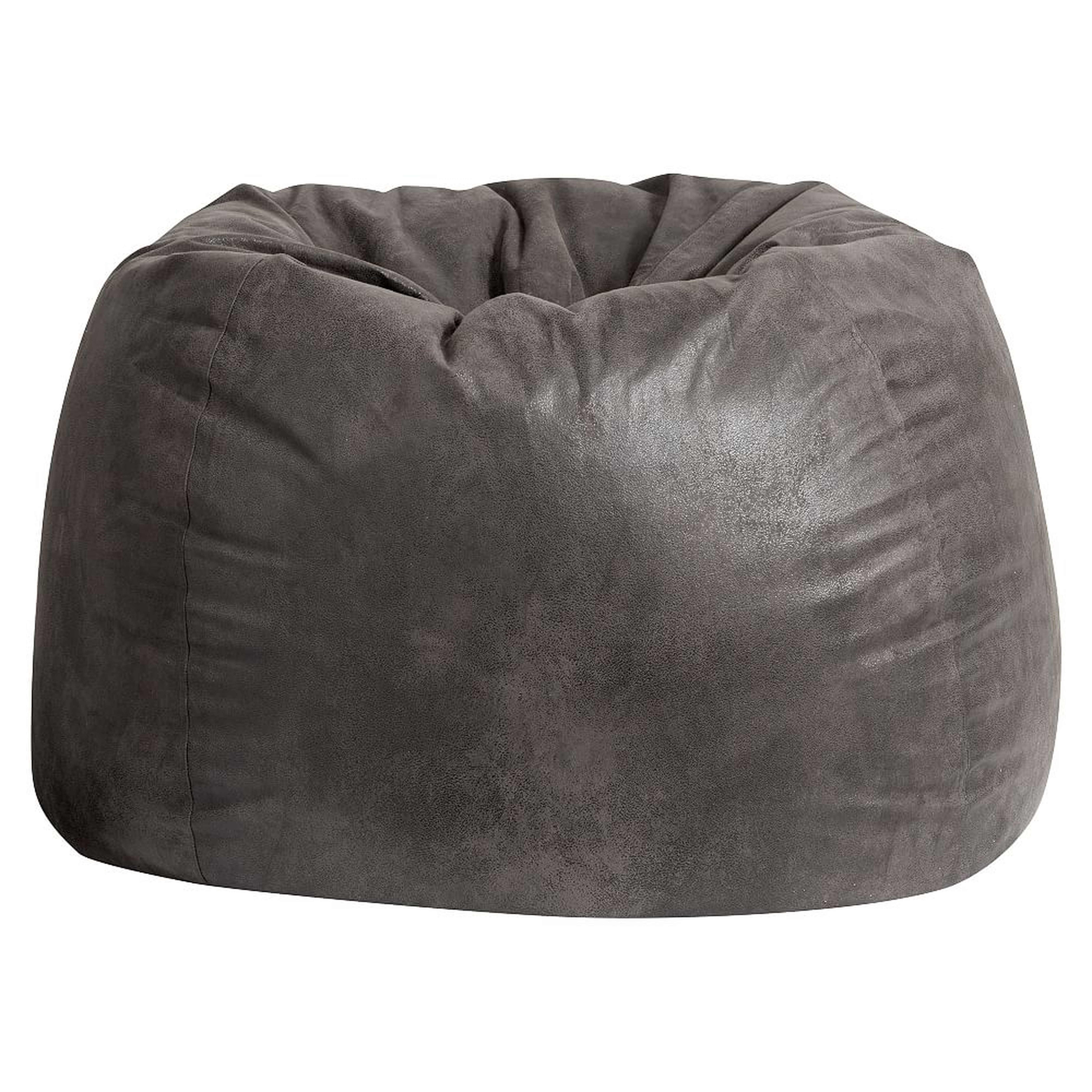 Faux-Suede Bean Bag Chair Slipcover + Insert, Charcoal/Gray, Large - Pottery Barn Teen