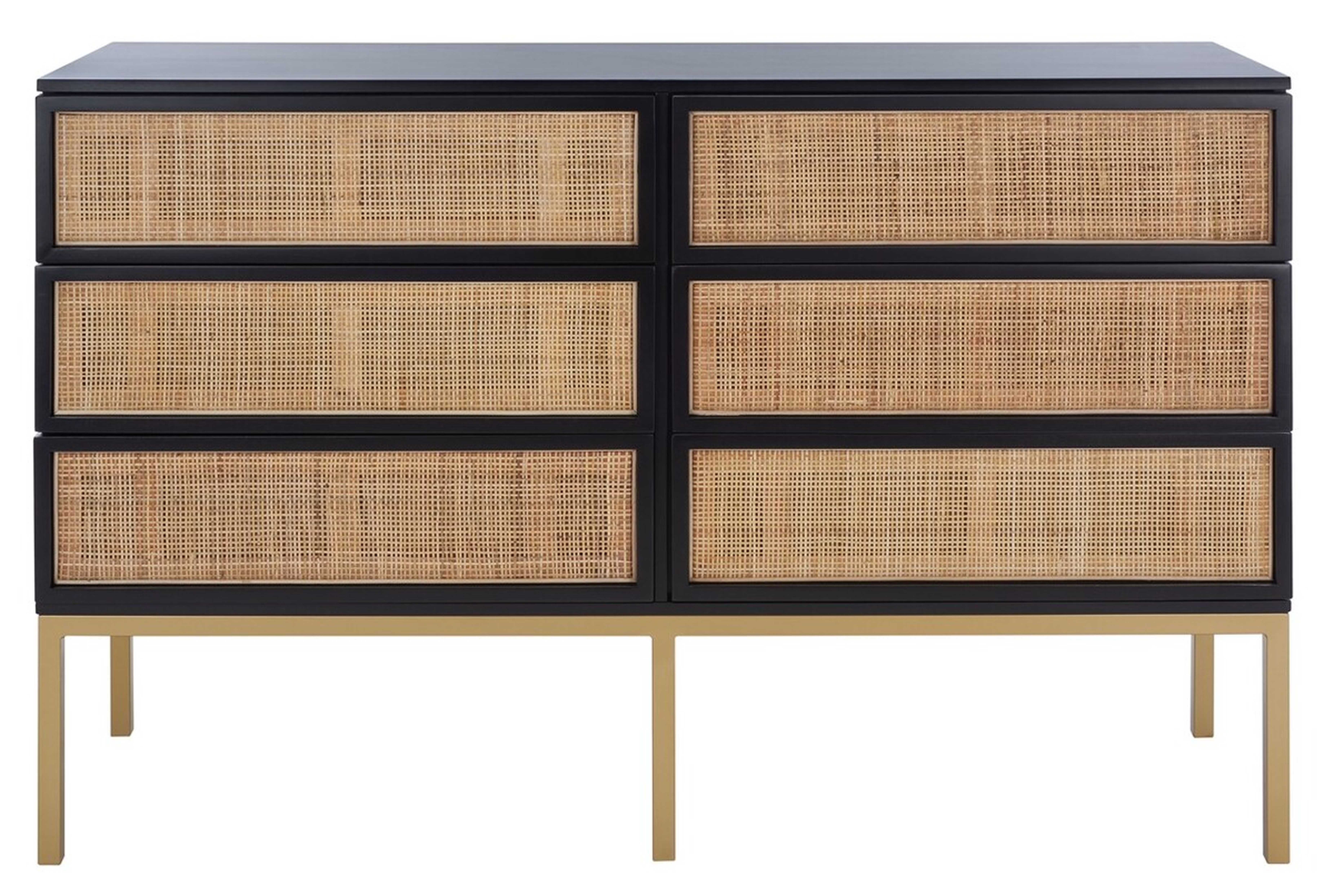Zadie Rattan Dresser - Black/Natural - Safavieh - Safavieh
