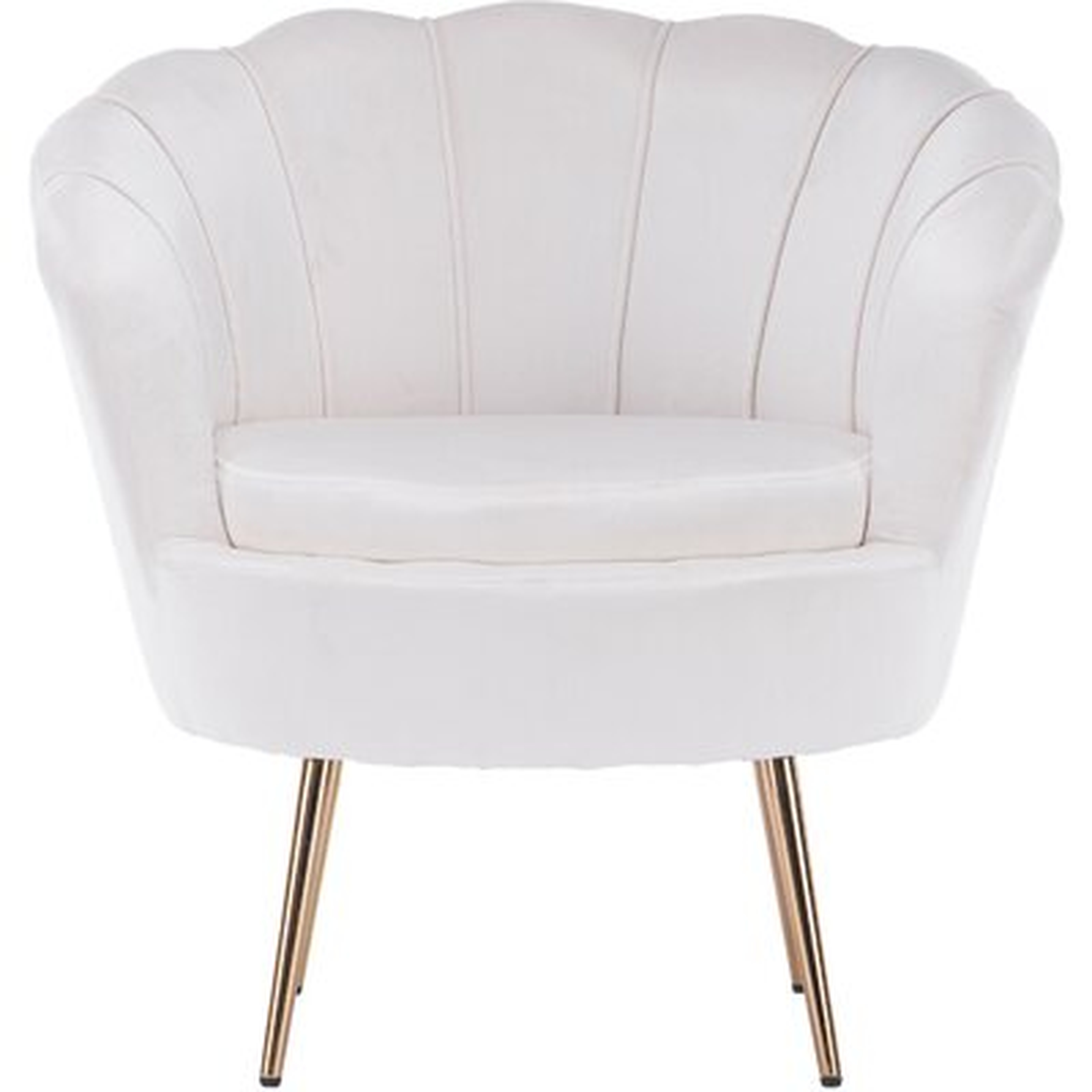 30-in. Faux Velvet Accent Chair With Gold Legs, White - Wayfair