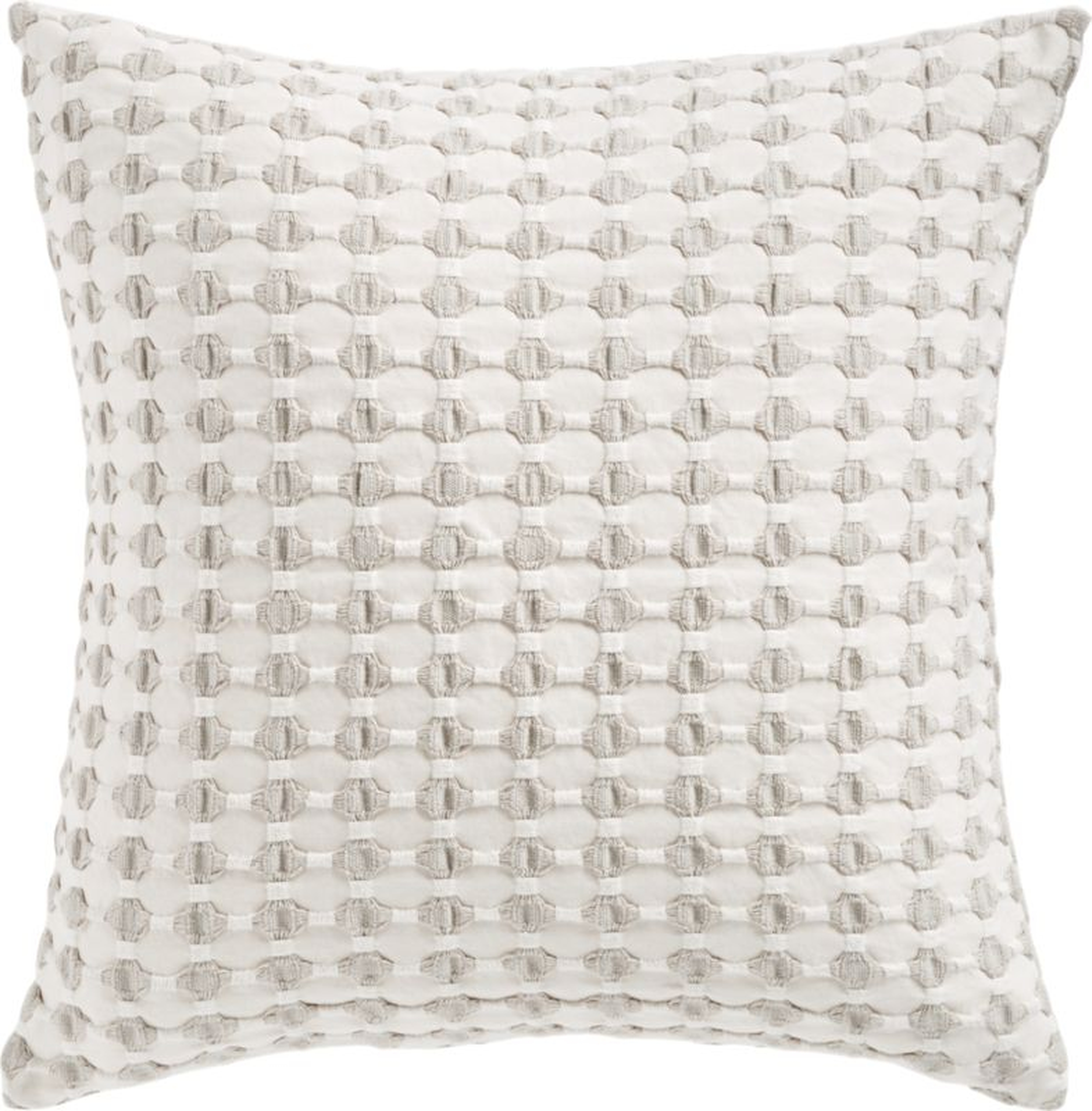 Estela Pillow, Feather-Down Insert, Gray & White, 20" x 20" - CB2