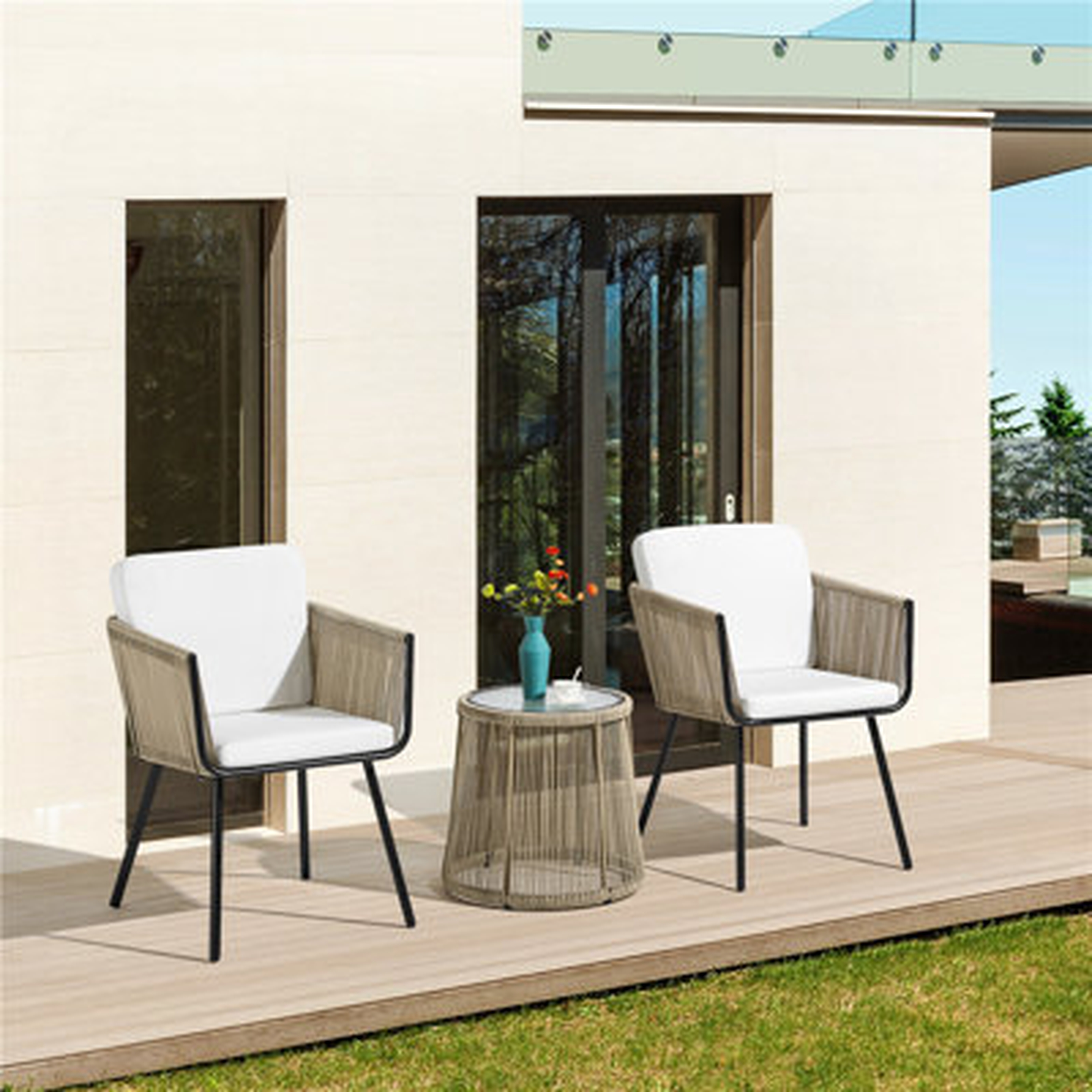Danesh Round 2 - Person 17" Long Bistro Set with Cushions - Wayfair
