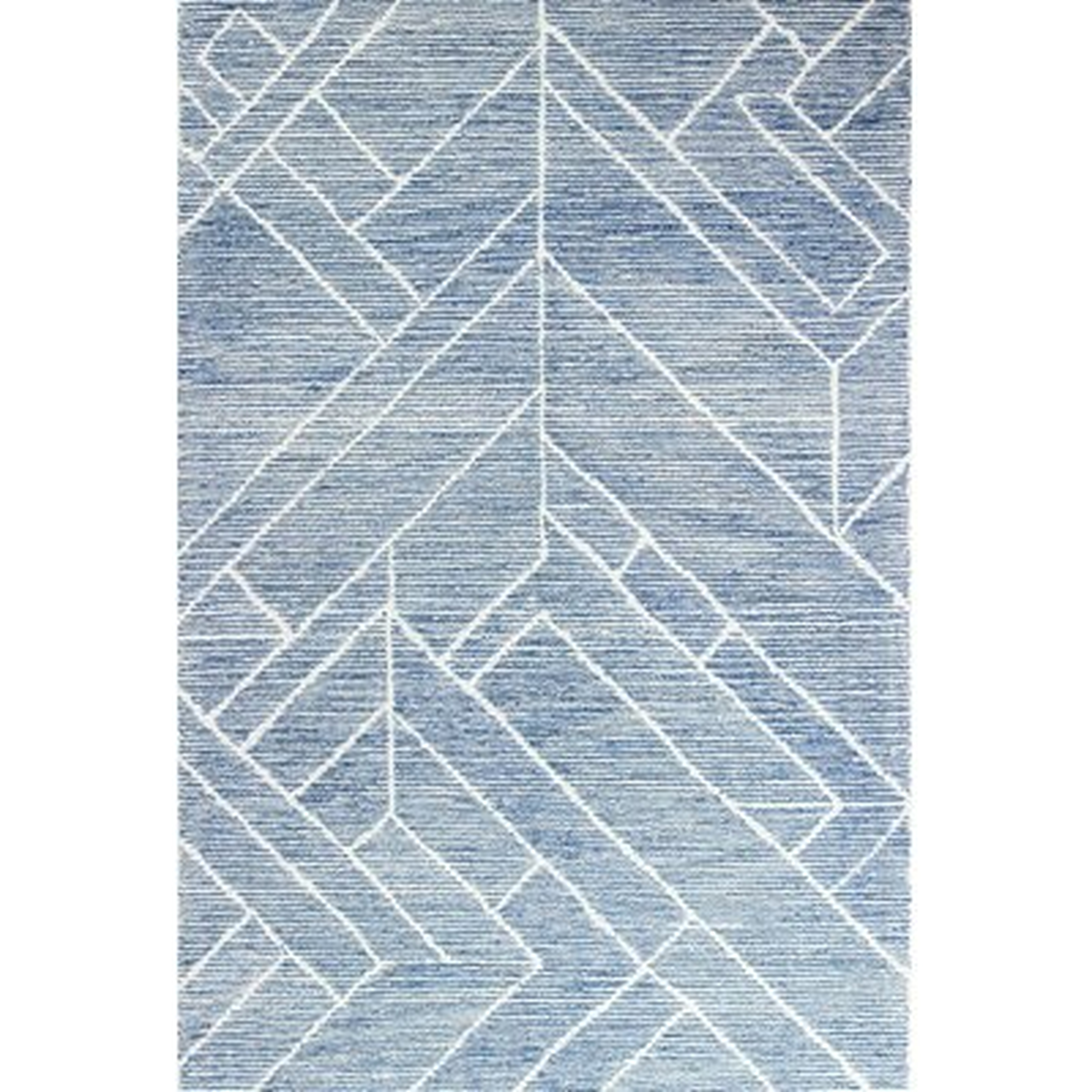 Chisa Geometric Hand-Tufted Wool Blue Area Rug - Wayfair