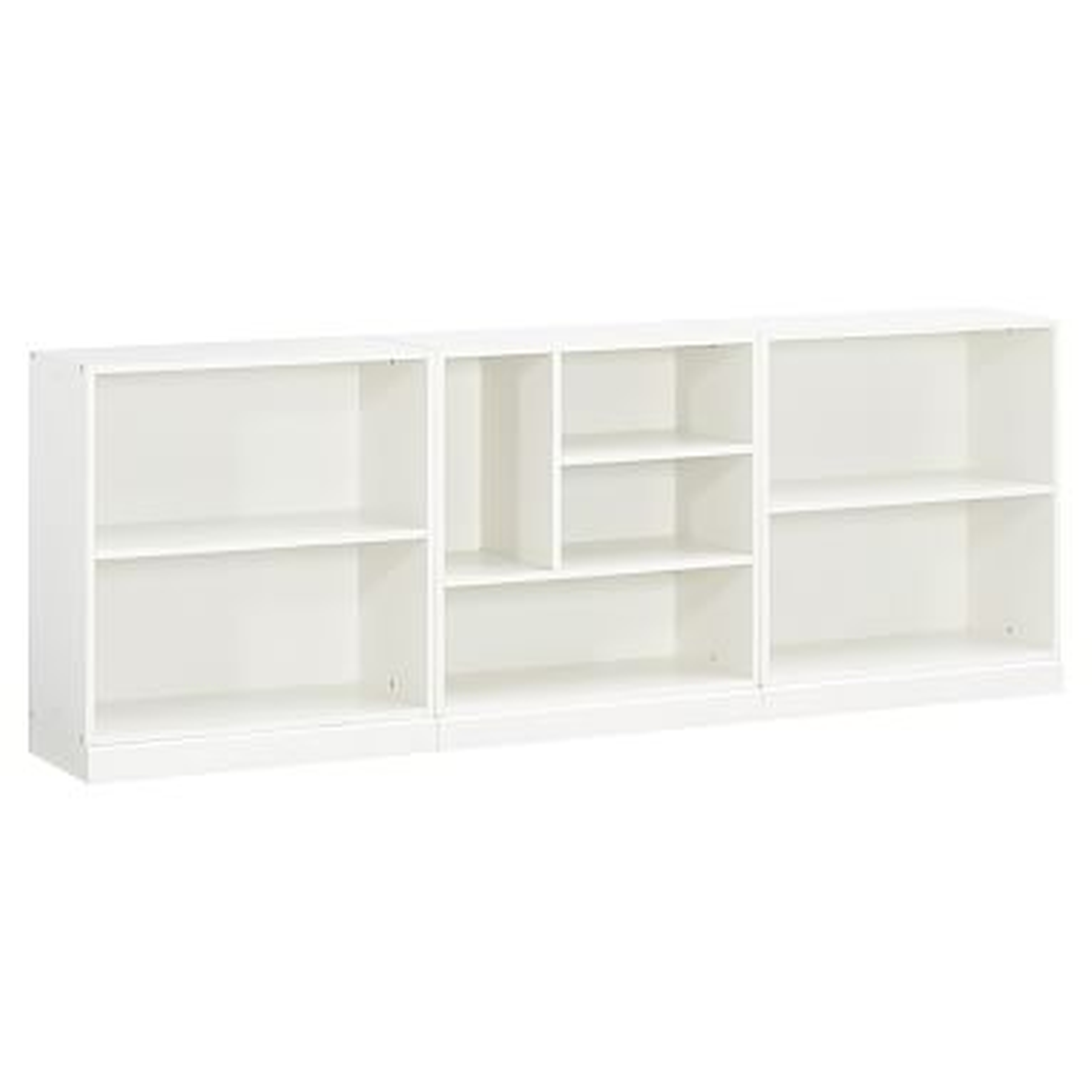 Stack Me Up Triple Mixed Shelf Low Bookcase & Base, Simply White - Pottery Barn Teen