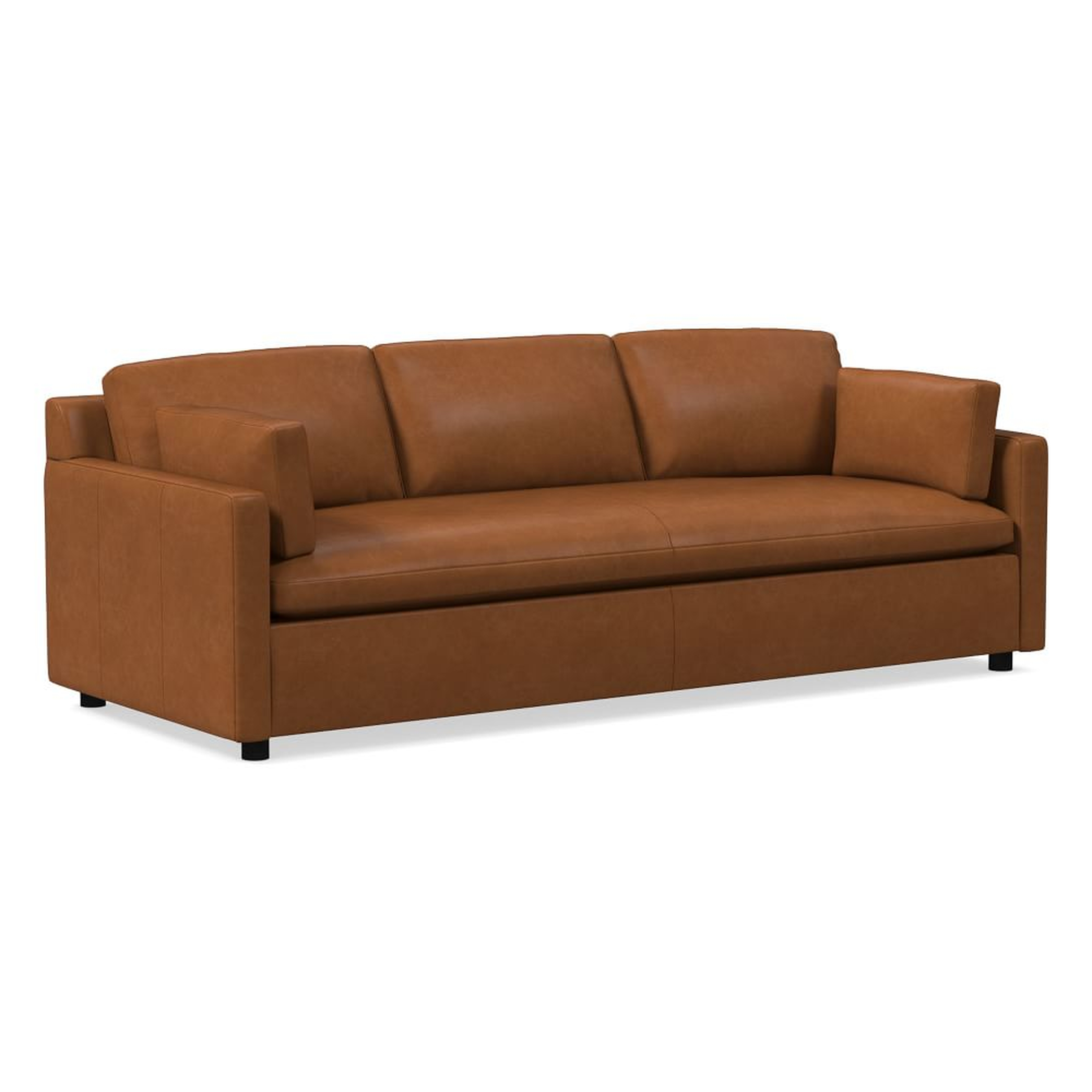 Marin 94" Sofa, Down, Ludlow Leather, Mace, Concealed Support - West Elm