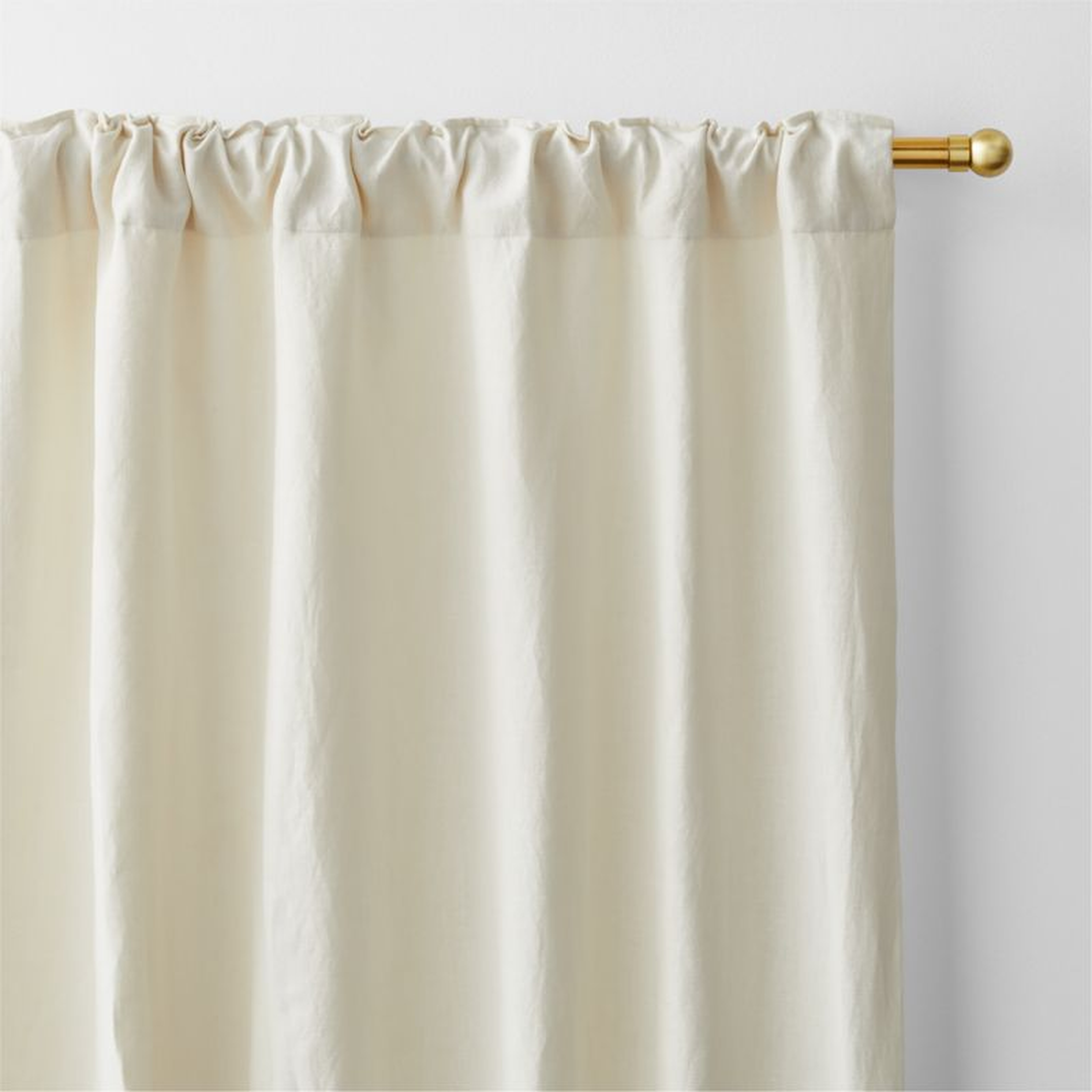 Ivory EUROPEAN FLAX ™-Certified Linen Window Curtain Panel 52"x108" - Crate and Barrel