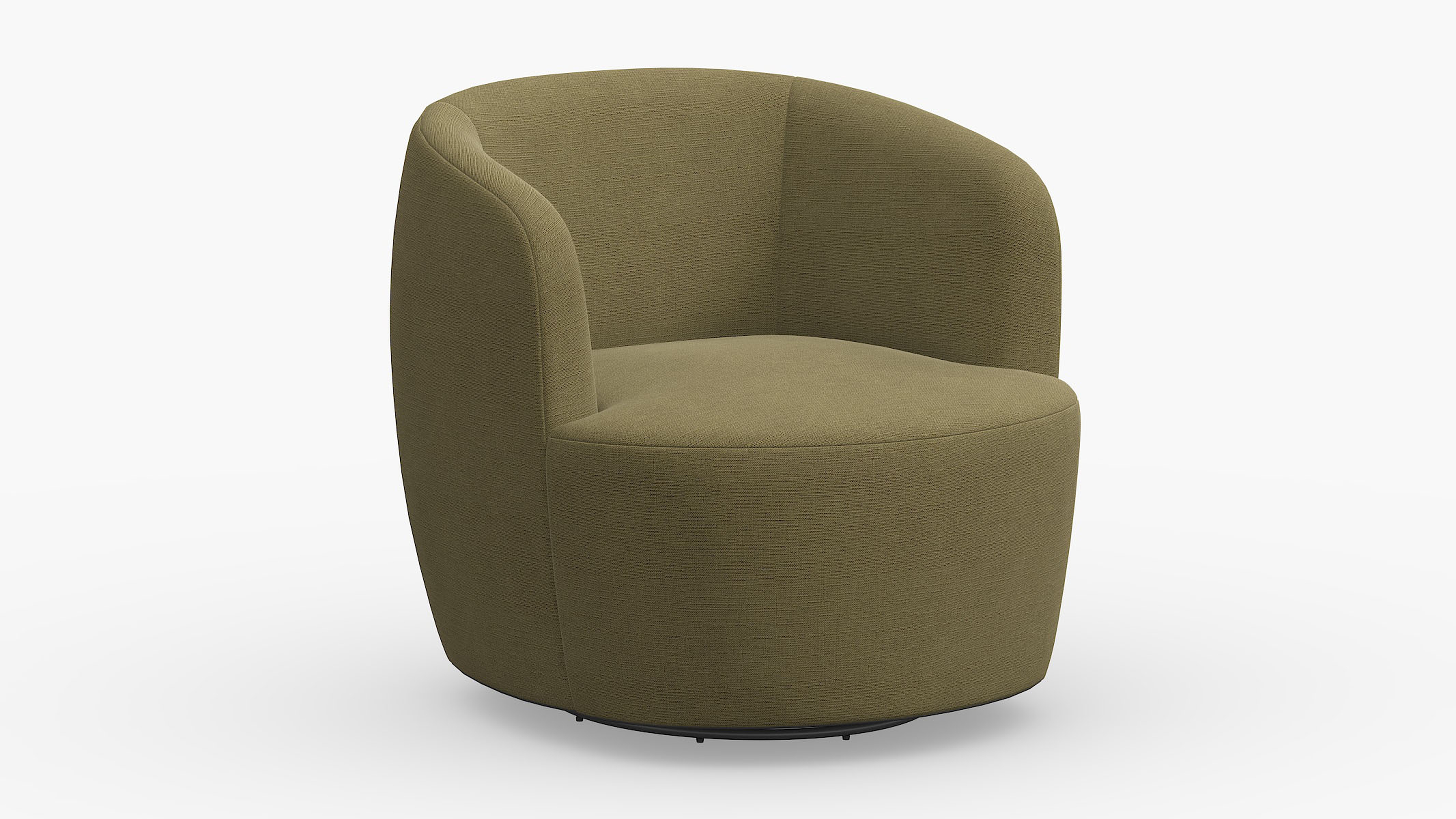 Tub Swivel Chair, Olive Everyday Linen - The Inside