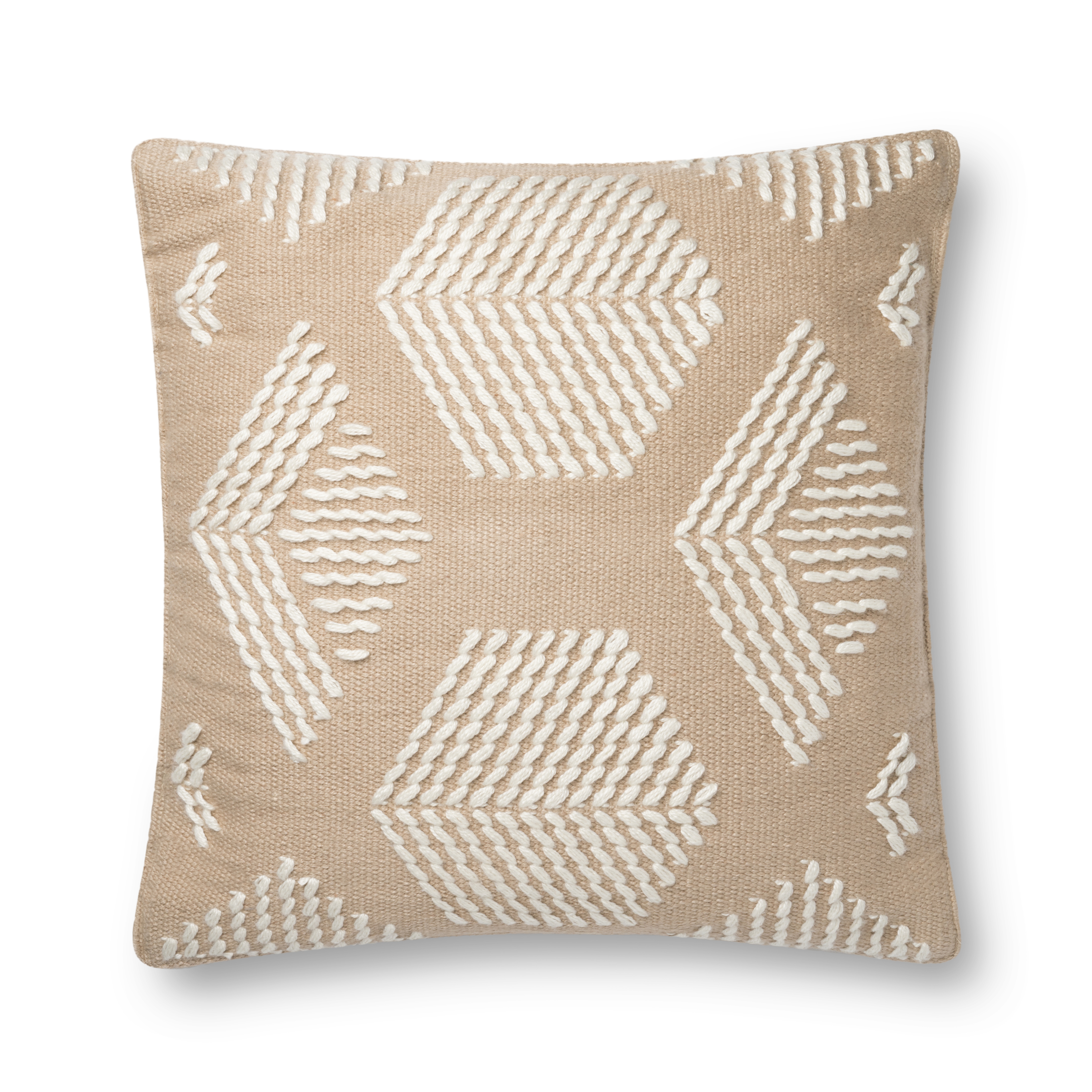 Magnolia Home by Joanna Gaines x Loloi Pillows P1120 Sand / Ivory 22" x 22" Cover Only - Loloi Rugs