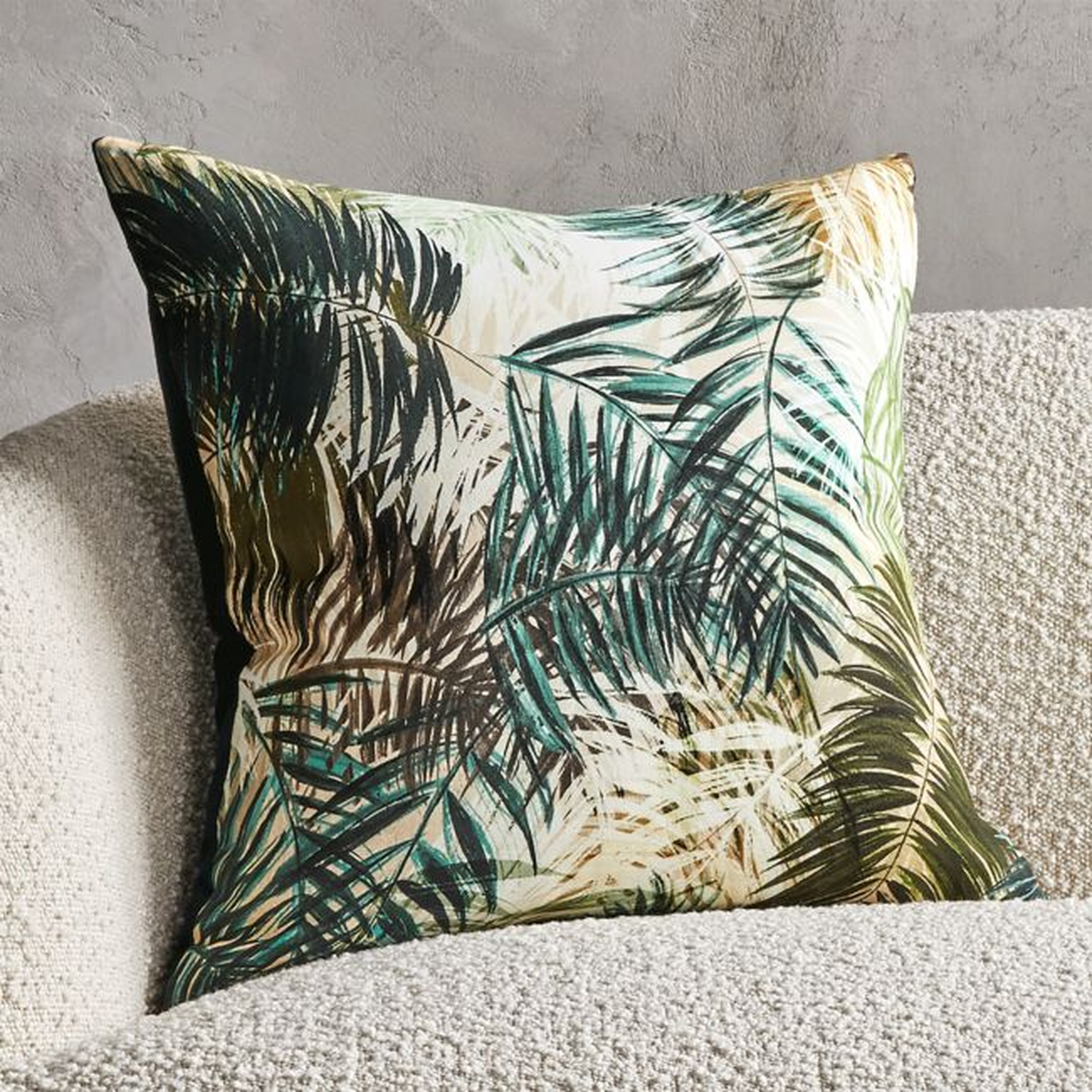20'' Brush Stroke Palm Pillow with Down-Alternative Insert - CB2