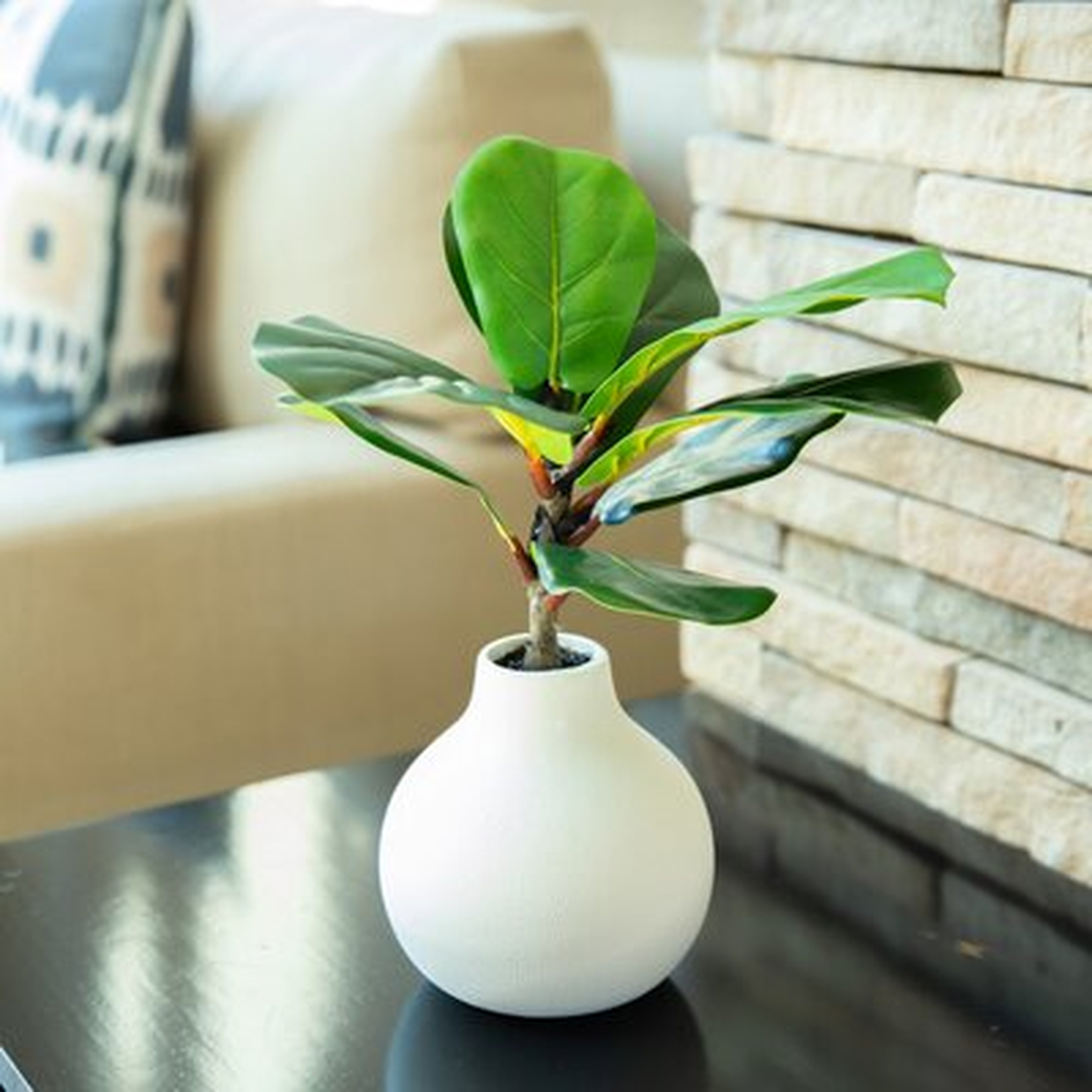 8" Fiddle Leaf Fig Tree in Decorative Vase - Wayfair