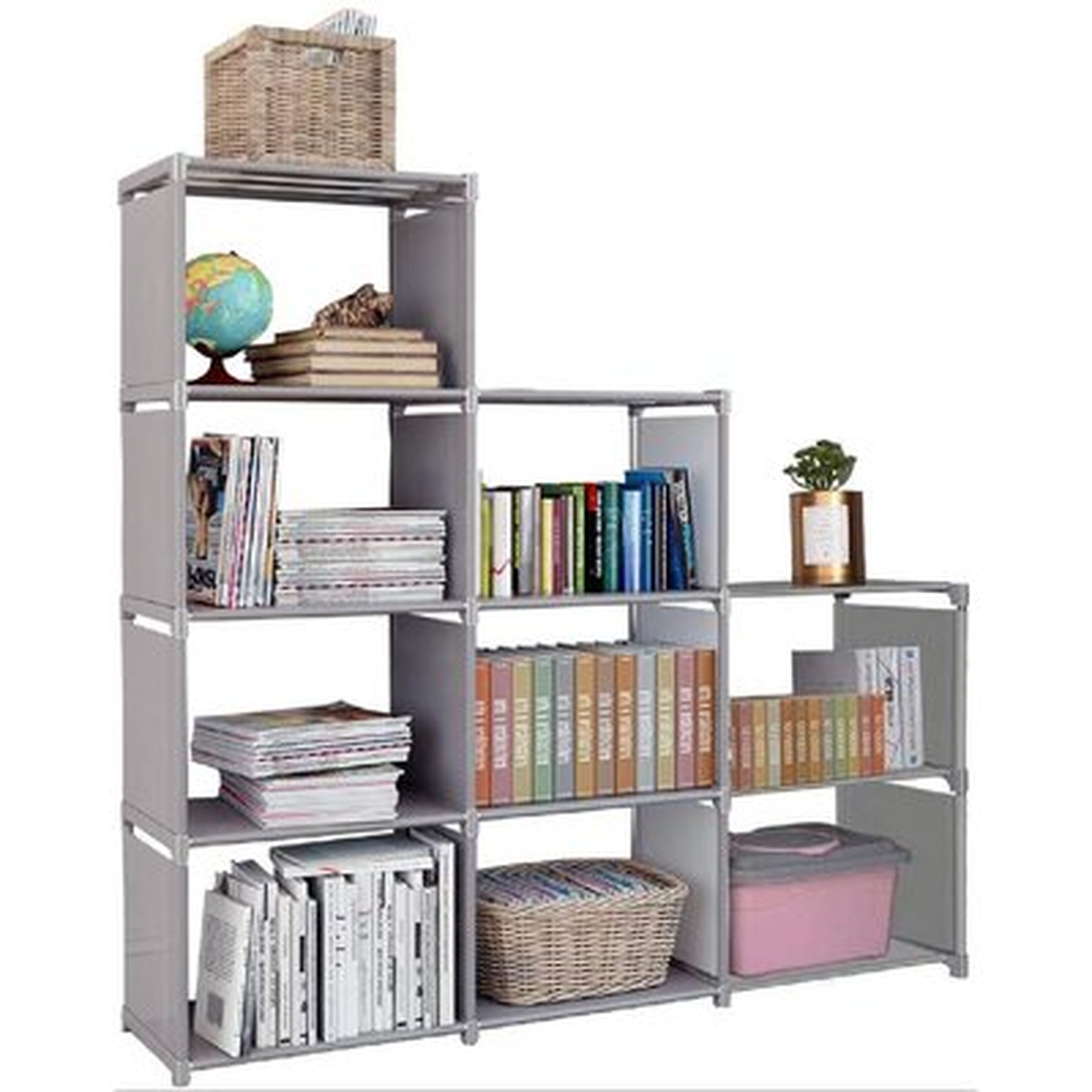 9 Cubes Bookcase Toy Closet Storage Organizers Bookshelf 4 Tier Office Book Shelf Shelving Cabinet Shelves For Office - Wayfair