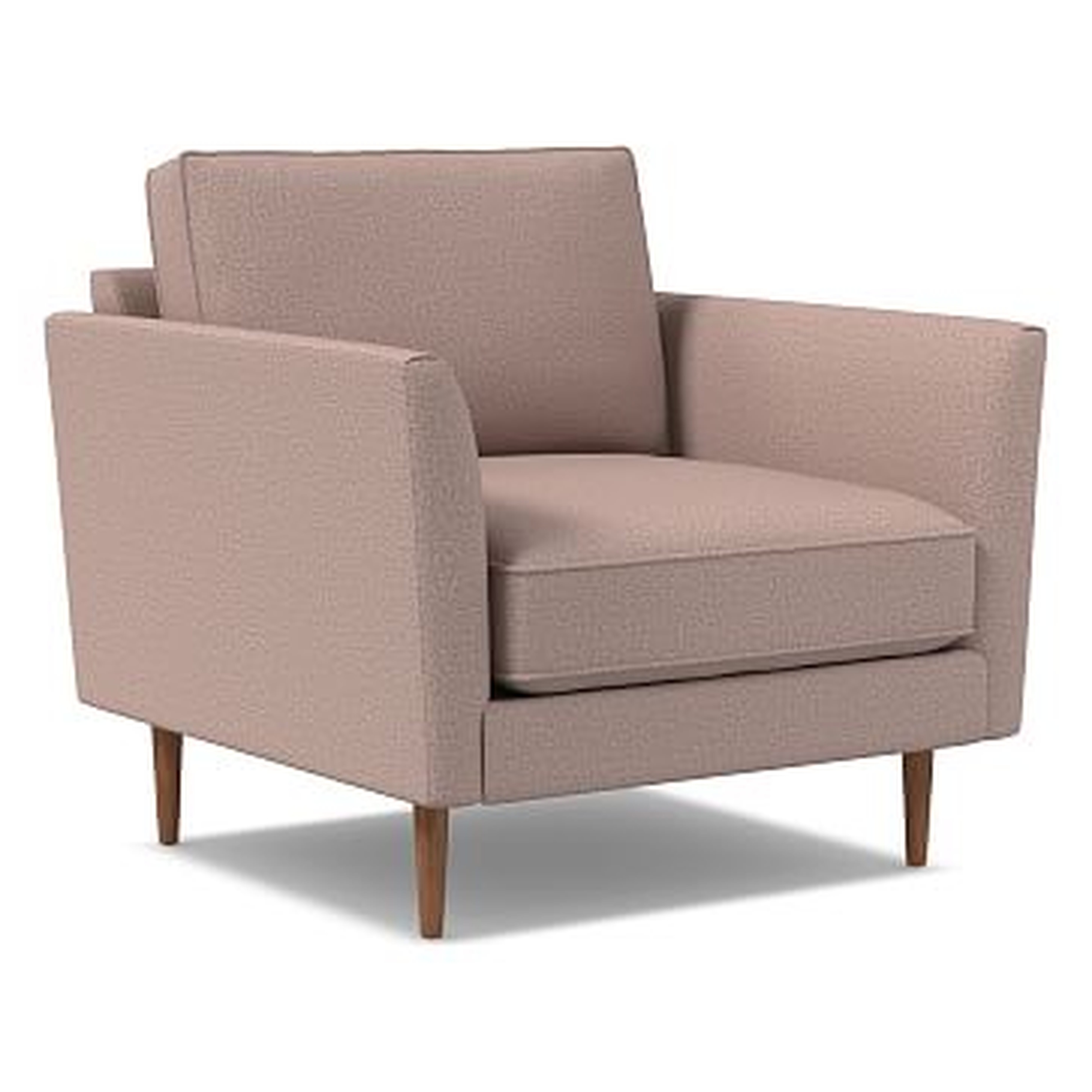 Alina Chair, Poly, Chenille Tweed, Mauve, Pecan - West Elm