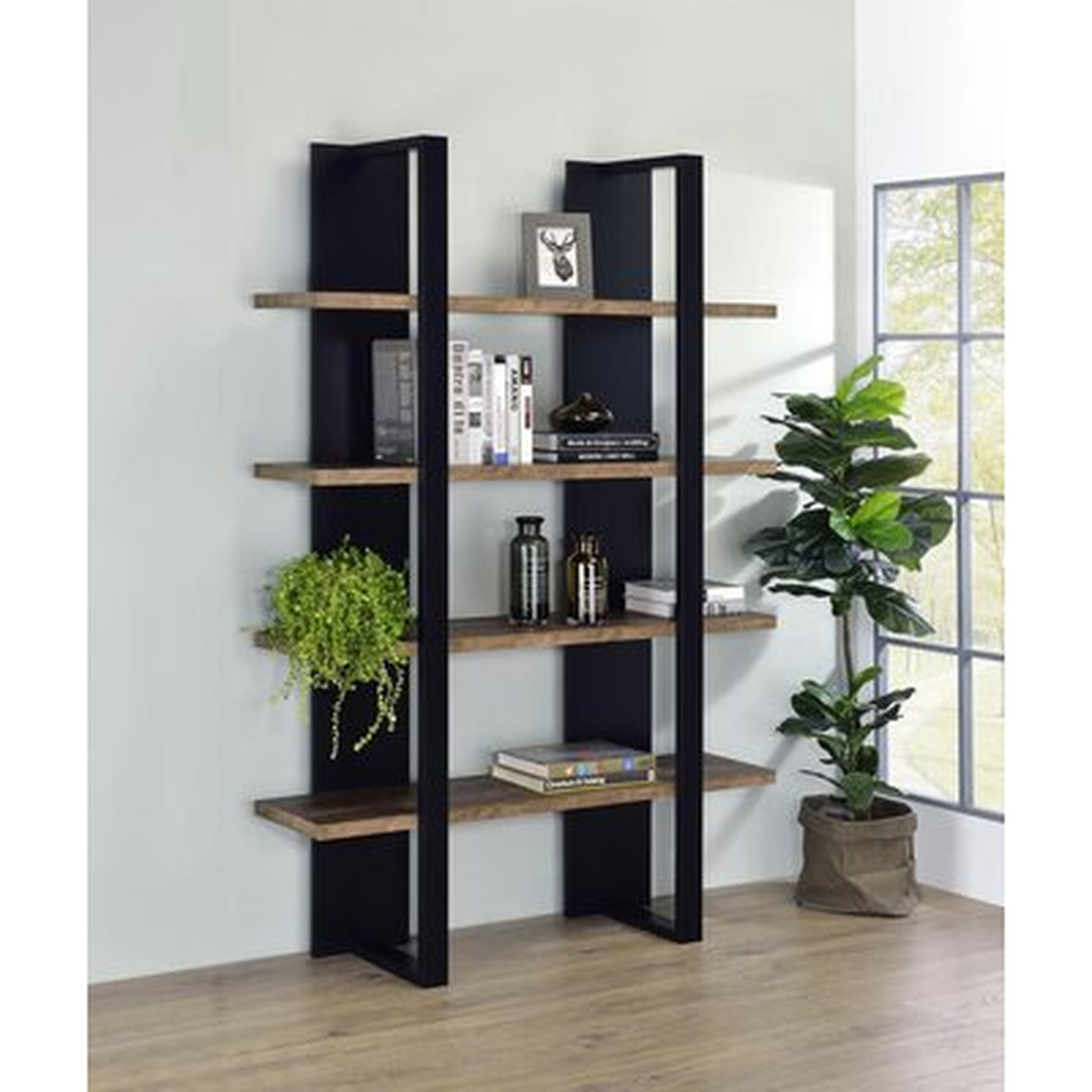 Bookcase With 4 Full-length Shelves - Wayfair