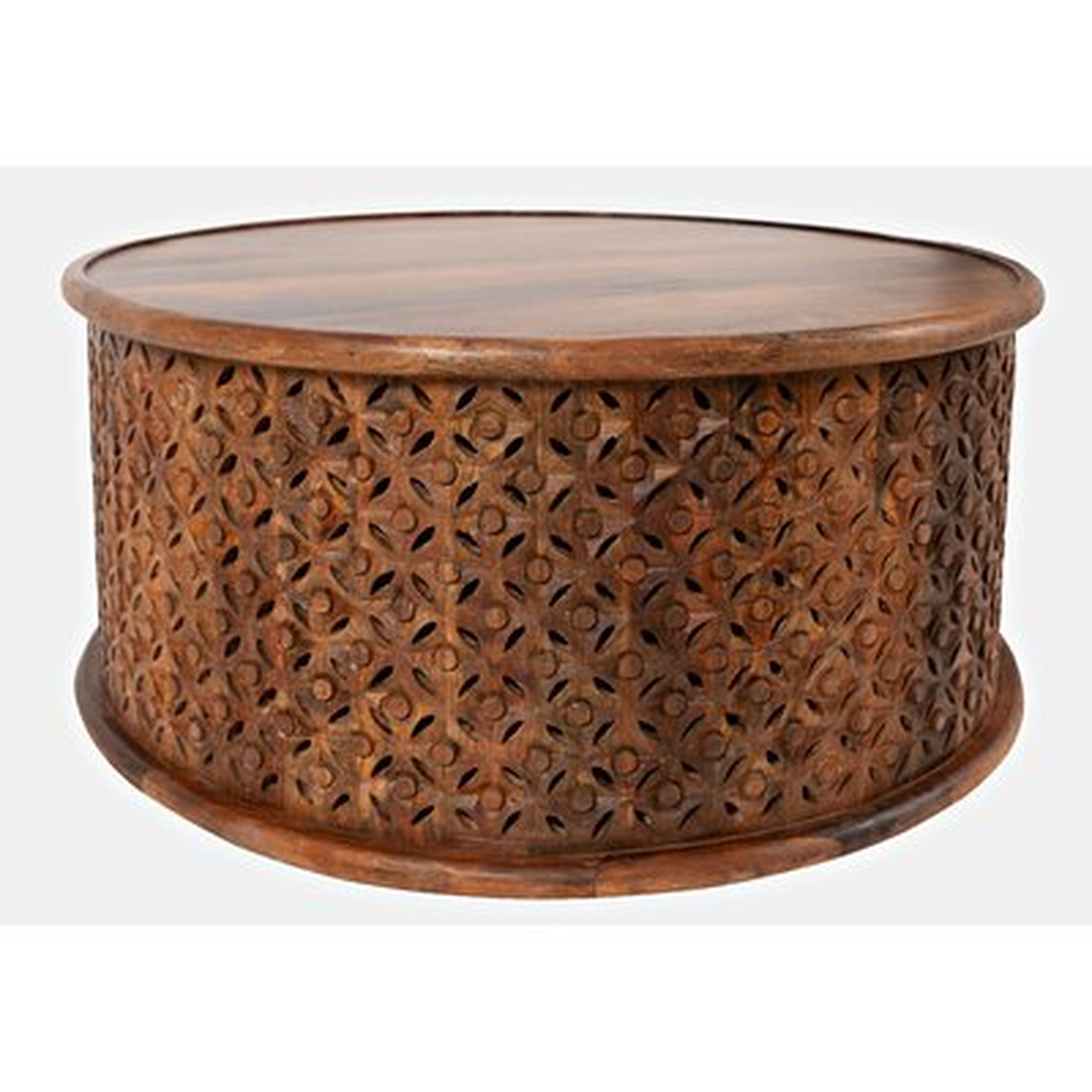Lorraine Solid Wood Drum Coffee Table - Wayfair