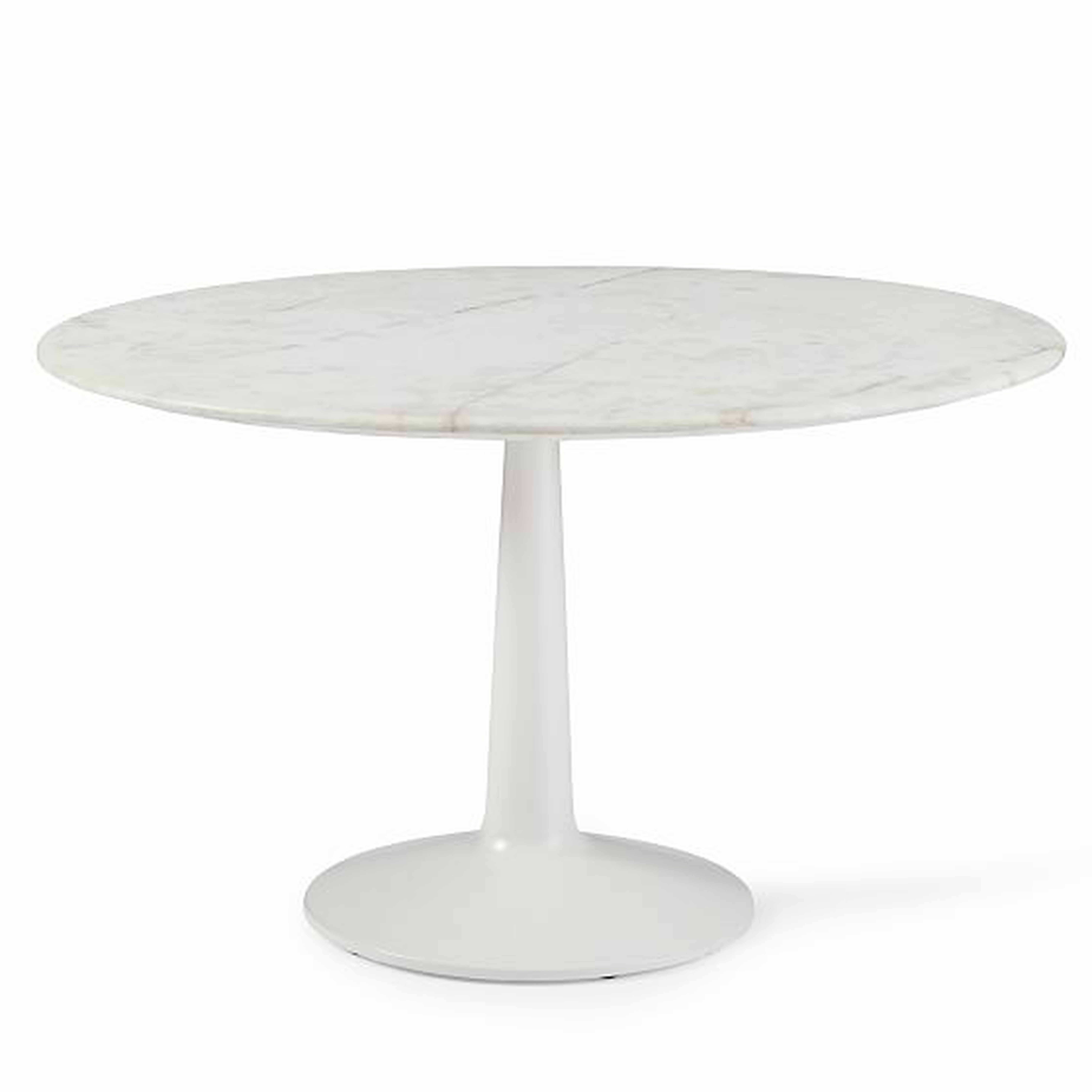 Liv Dining Table, 60", White Marble &amp;, White, White Marble - West Elm
