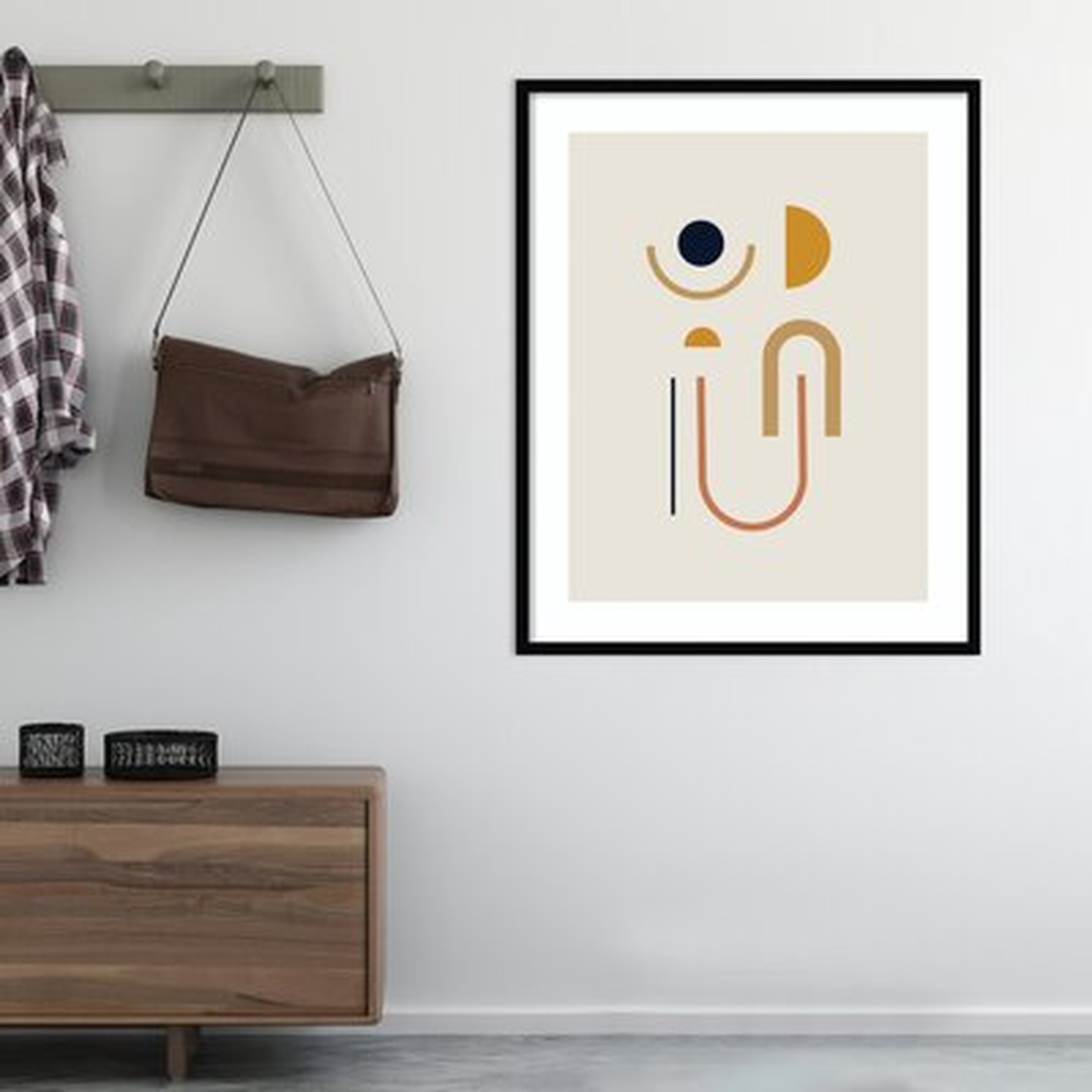 Sunrise Golden Retro Geometric Abstract by The Creative Bunch Studio - Picture Frame Graphic Art Print on Paper - AllModern