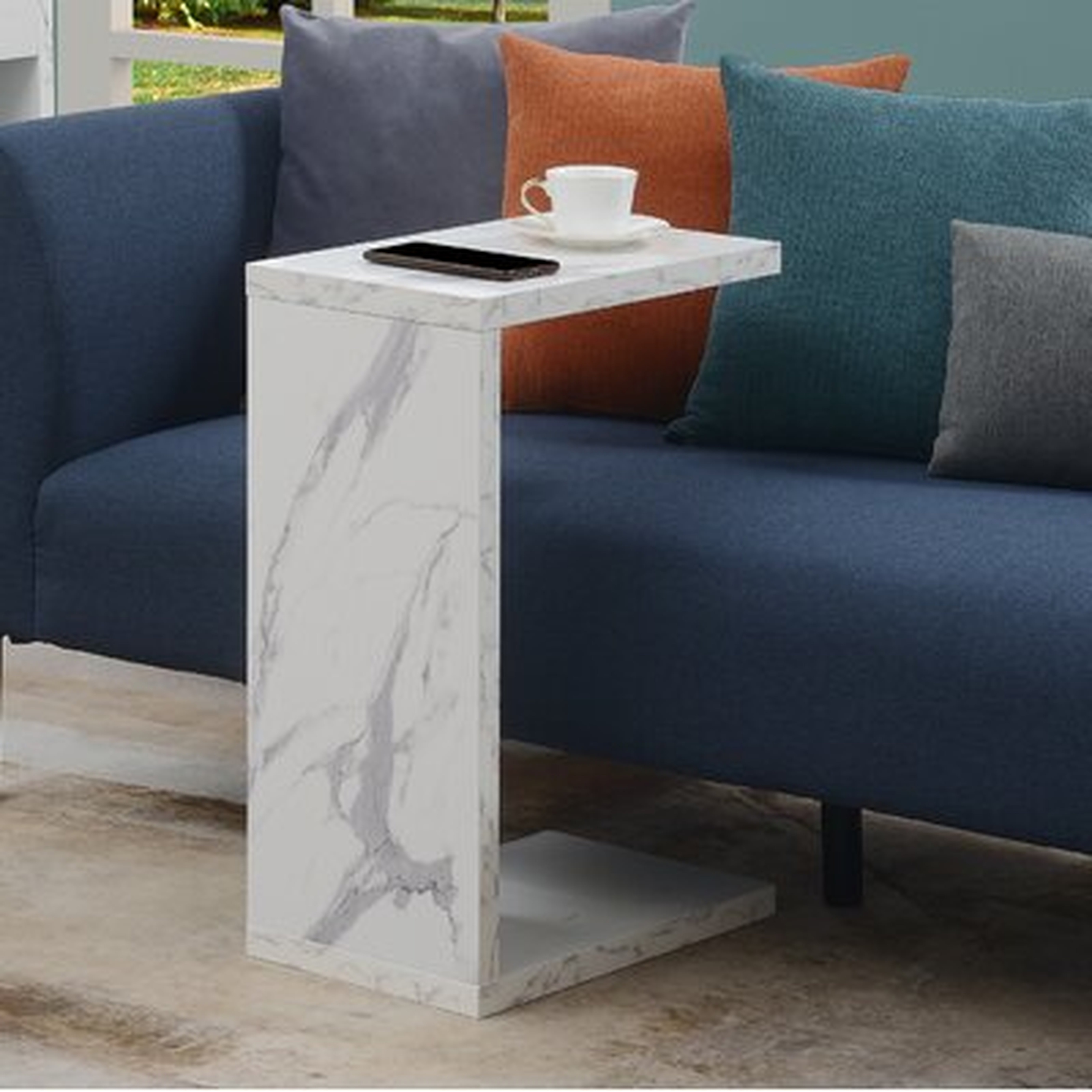 Cesari Marble Top C Table End Table with Storage - Wayfair