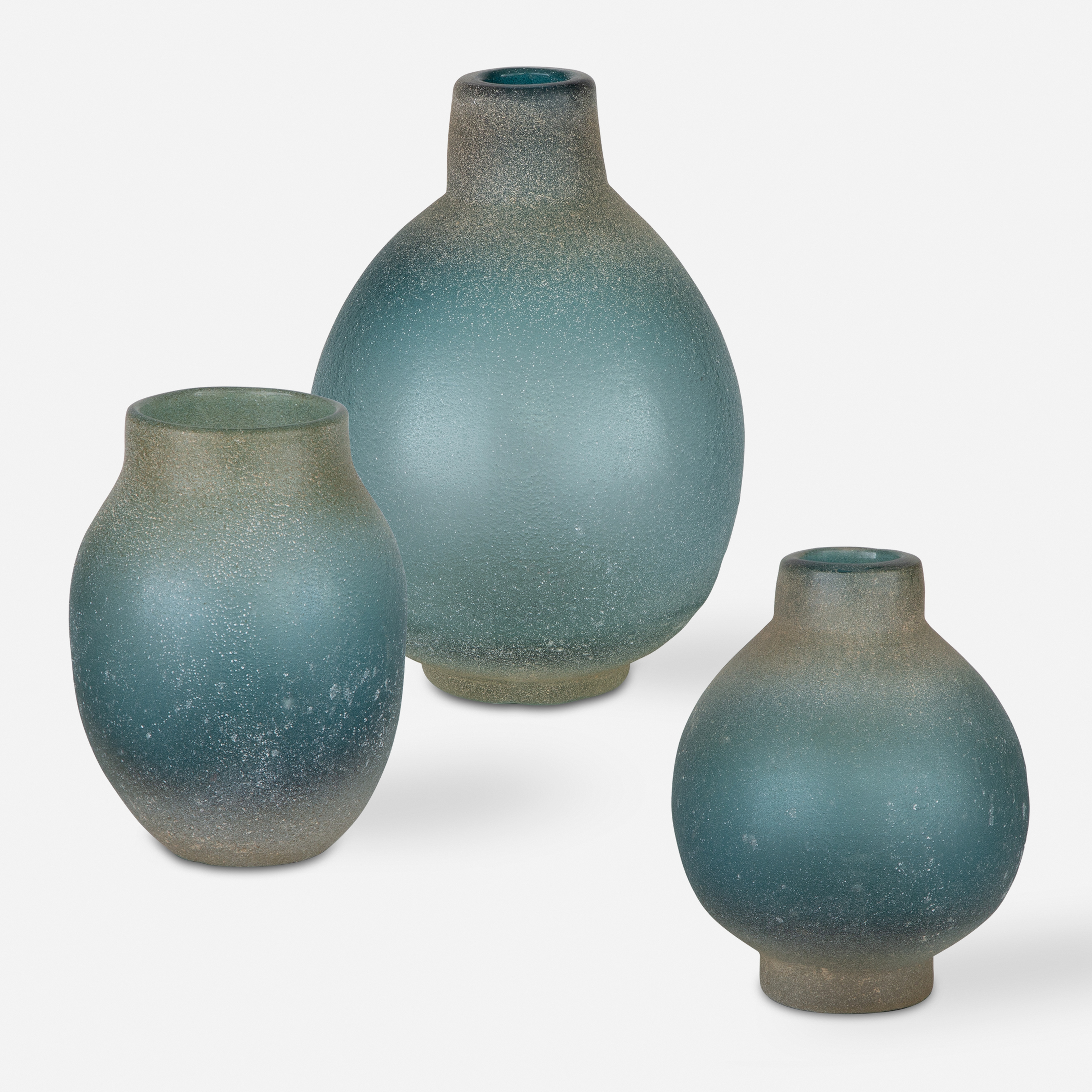 Mercede Weathered Blue-Green Vases S/3 - Uttermost