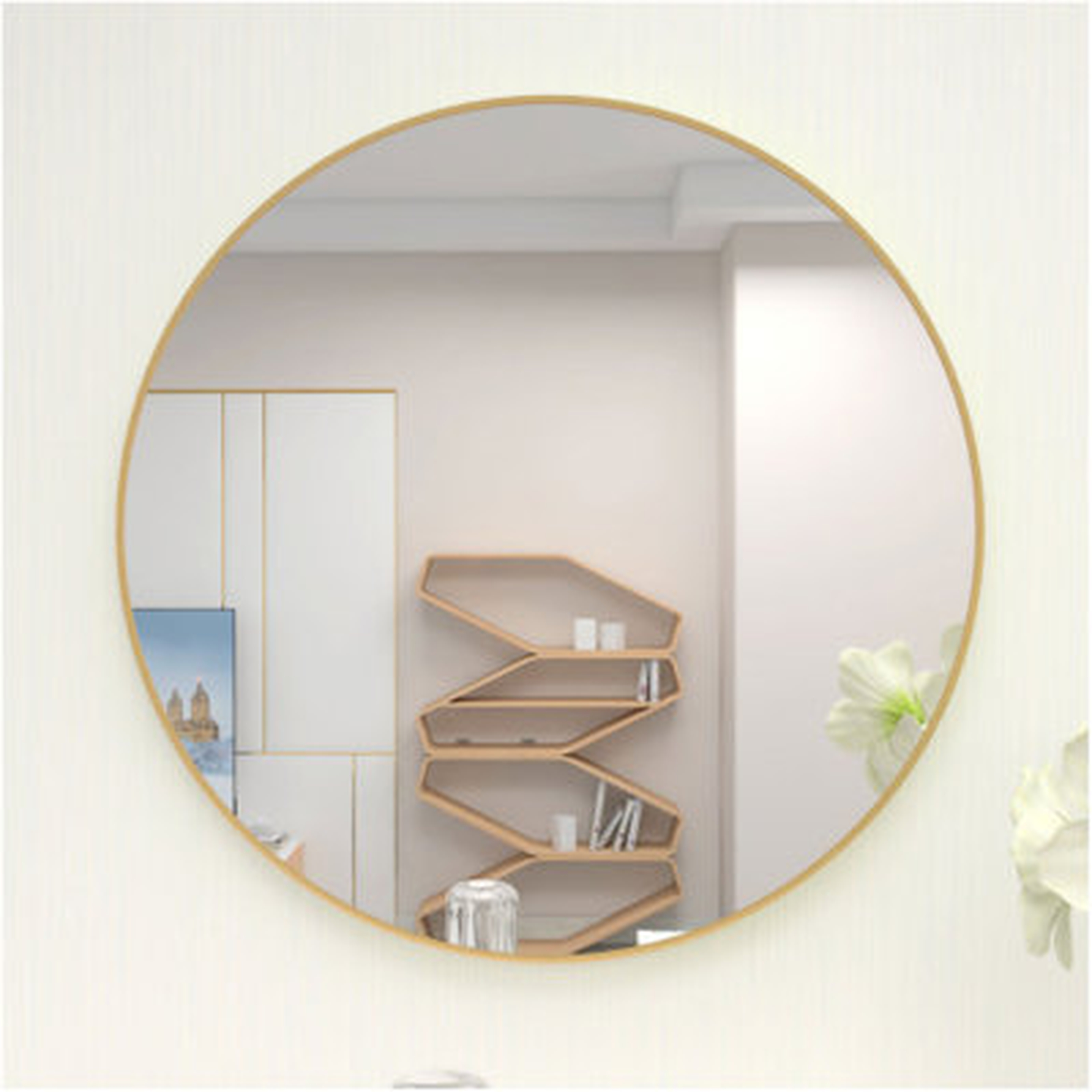Wall Circle Mirror Large Round Farmhouse Circular Mirror - Wayfair